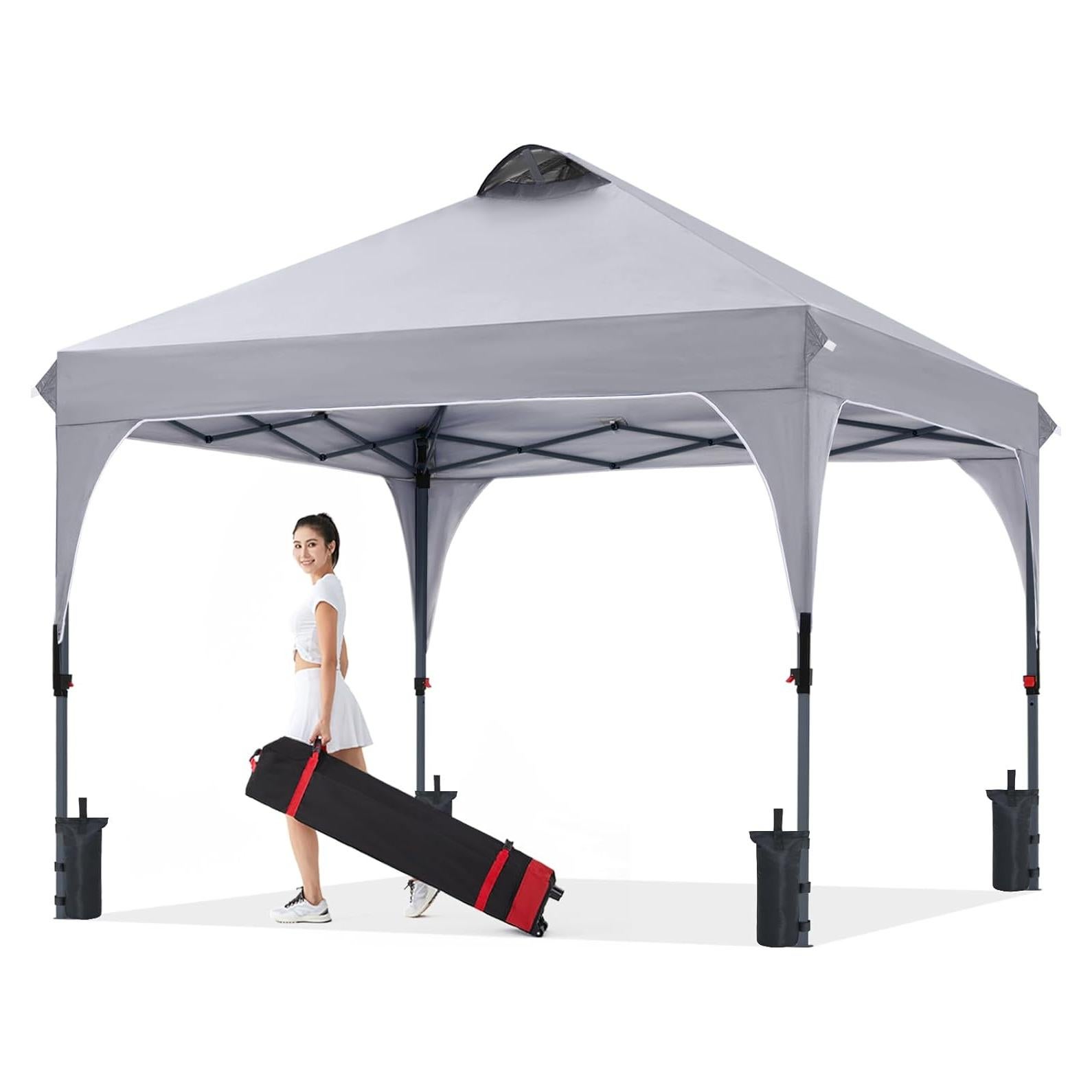 Carpa Plegable COOSHADE 2.44x2.44m Gris, Refugio Solar