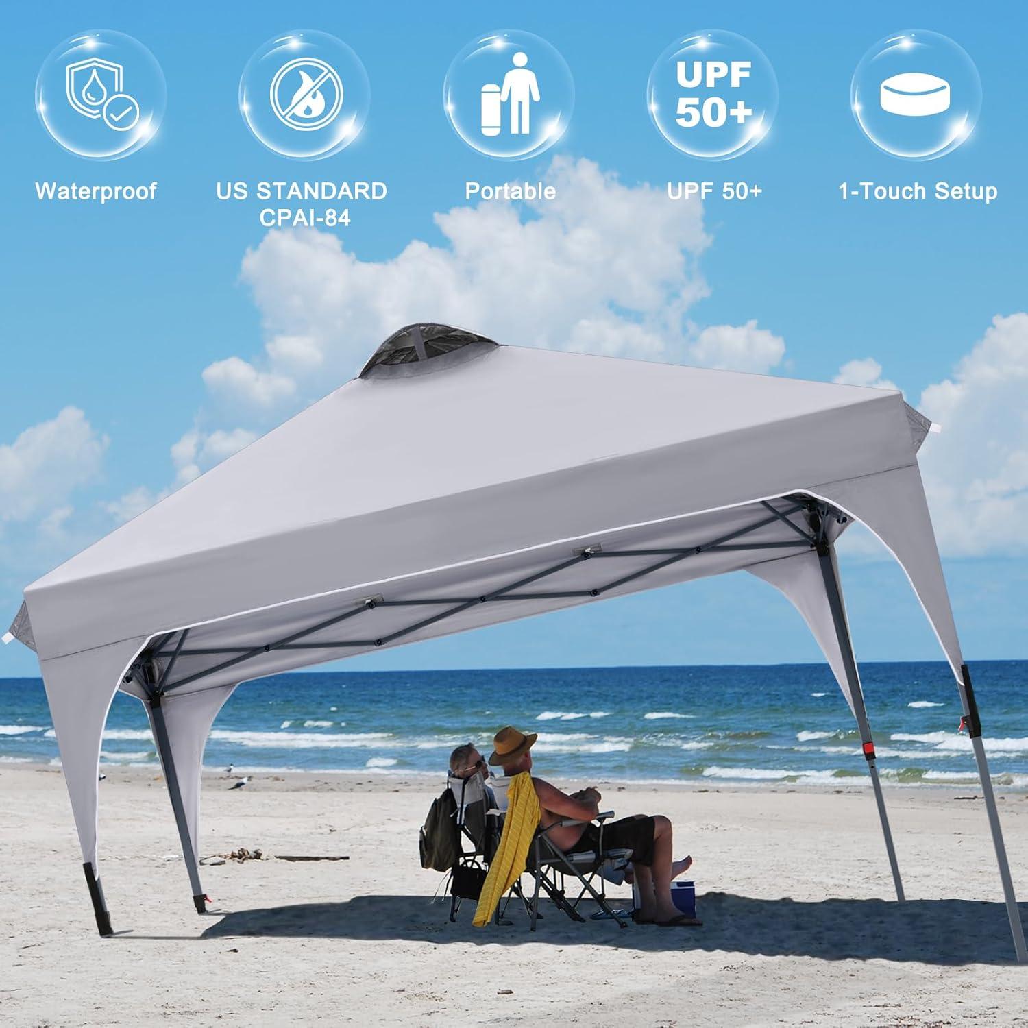 Carpa Plegable COOSHADE 2.44x2.44m Gris, Refugio Solar