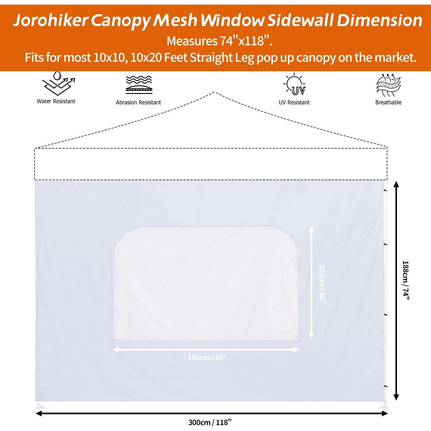 Pared lateral de sombra Jorohiker 10x10 con ventana malla