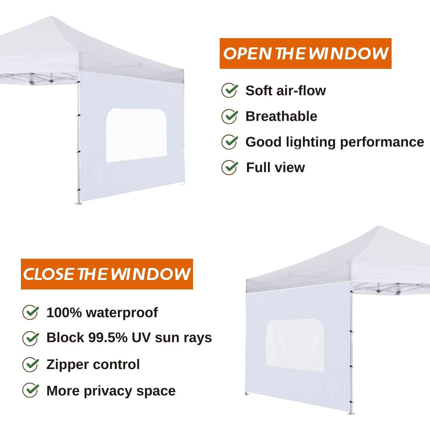 Pared lateral de sombra Jorohiker 10x10 con ventana malla