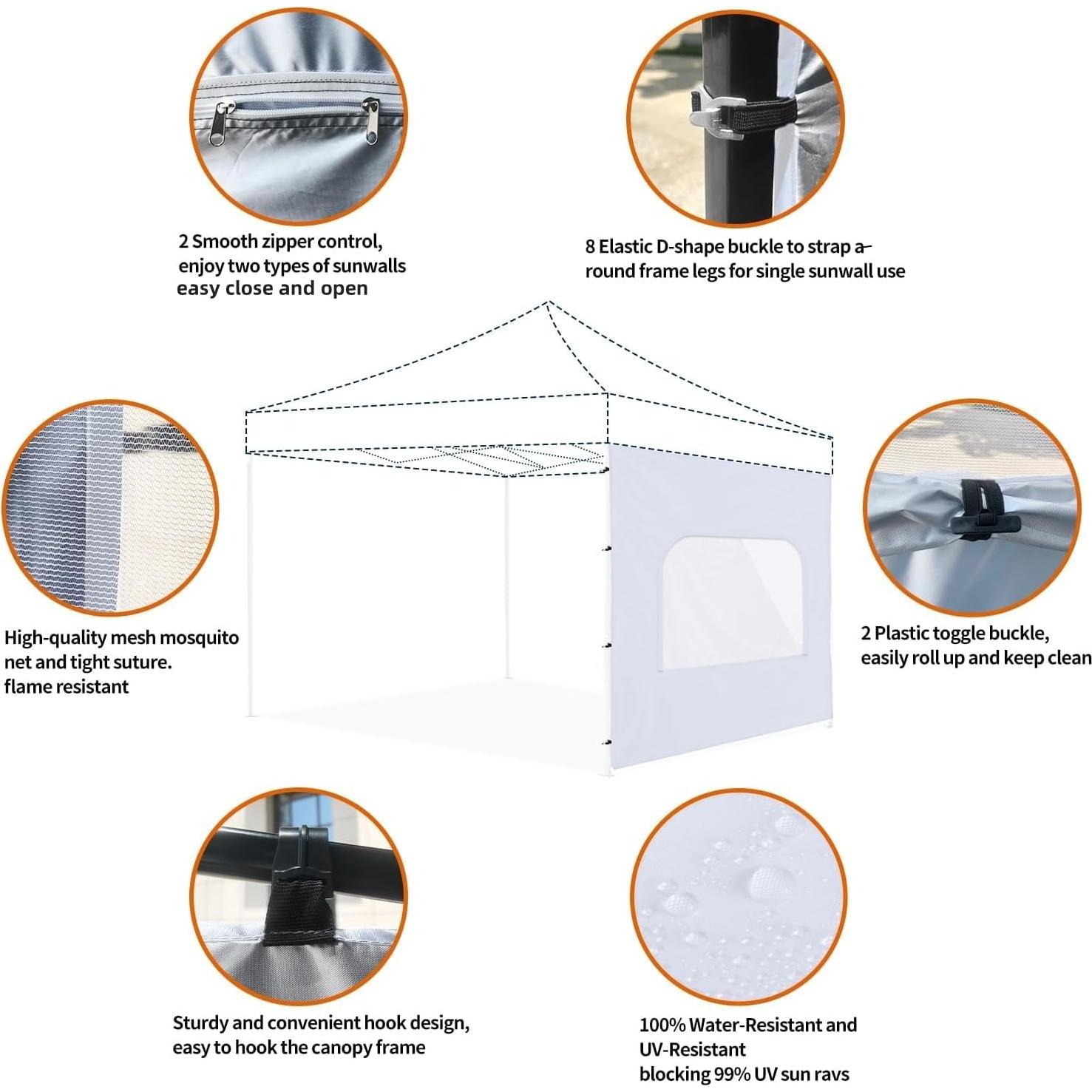 Pared lateral de sombra Jorohiker 10x10 con ventana malla