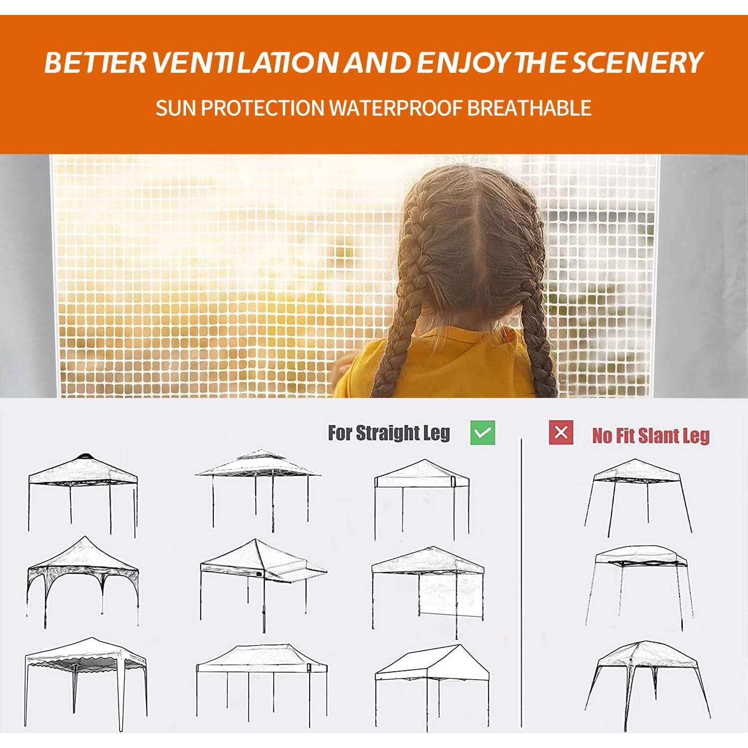 Pared lateral de sombra Jorohiker 10x10 con ventana malla