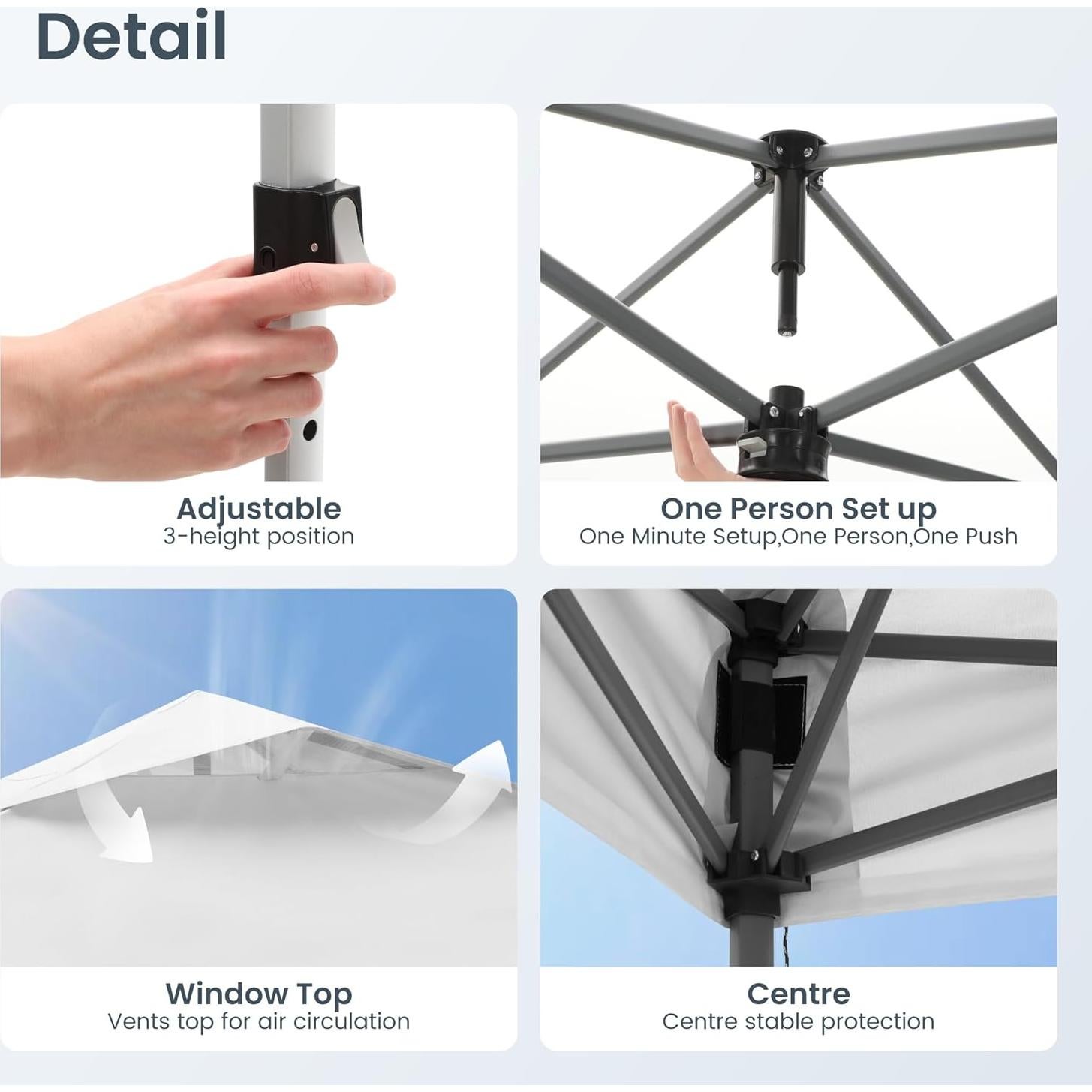 Carpa Plegable PHI VILLA 3x3m con Paredes Laterales - Impermeable