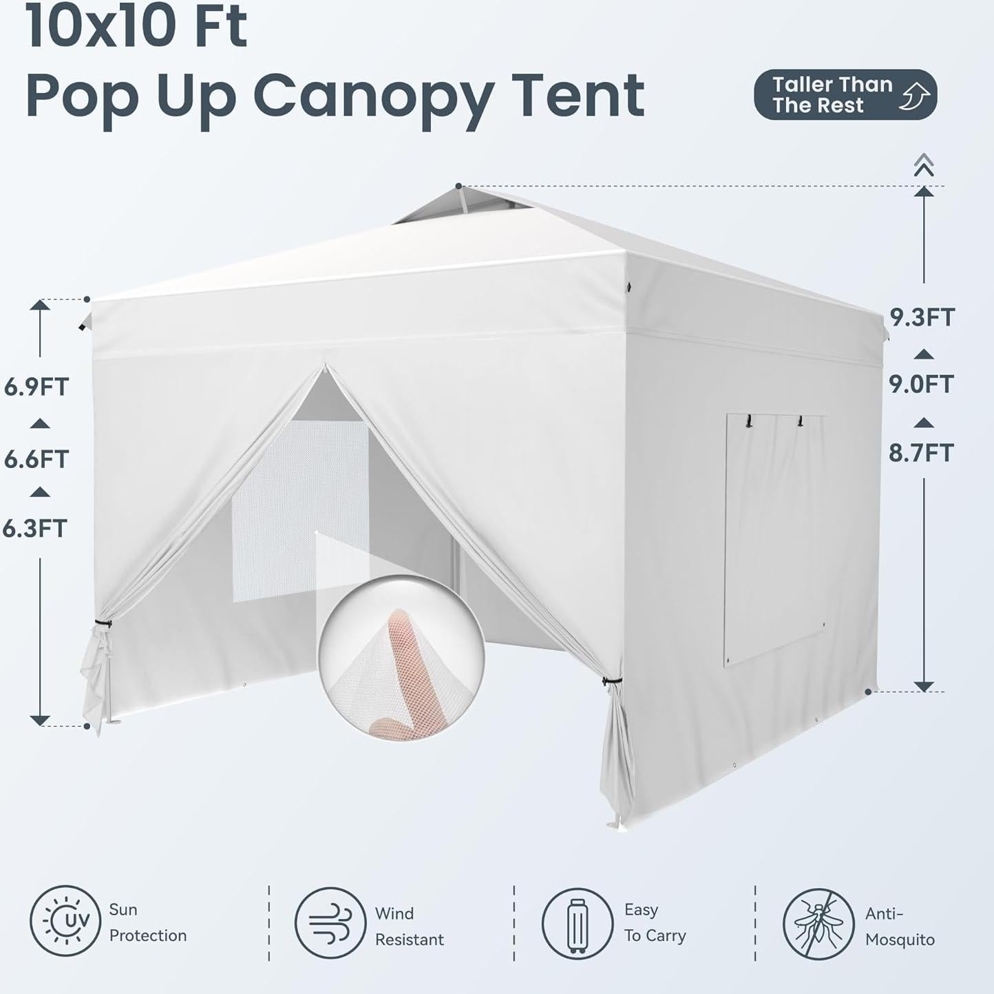 Carpa Plegable PHI VILLA 3x3m con Paredes Laterales - Impermeable