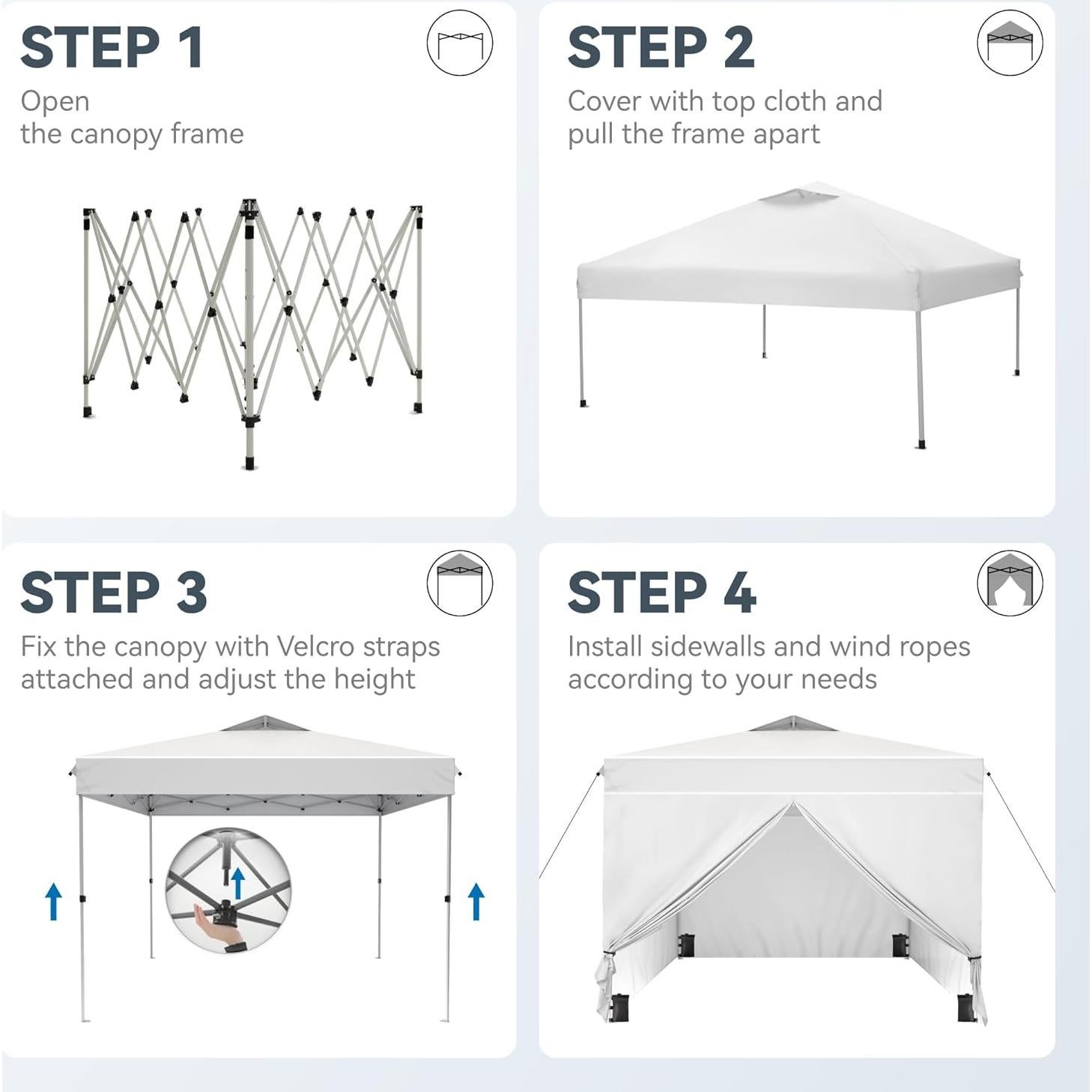 Carpa Plegable PHI VILLA 3x3m con Paredes Laterales - Impermeable