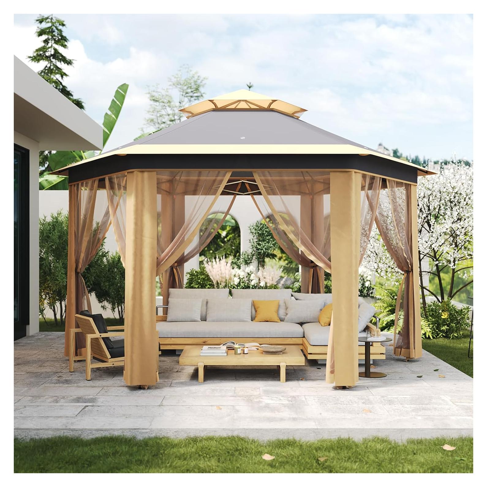 Toldo Pop-Up PhoenixCrest 3.96x3.96m Hexagonal con Mosquiteros