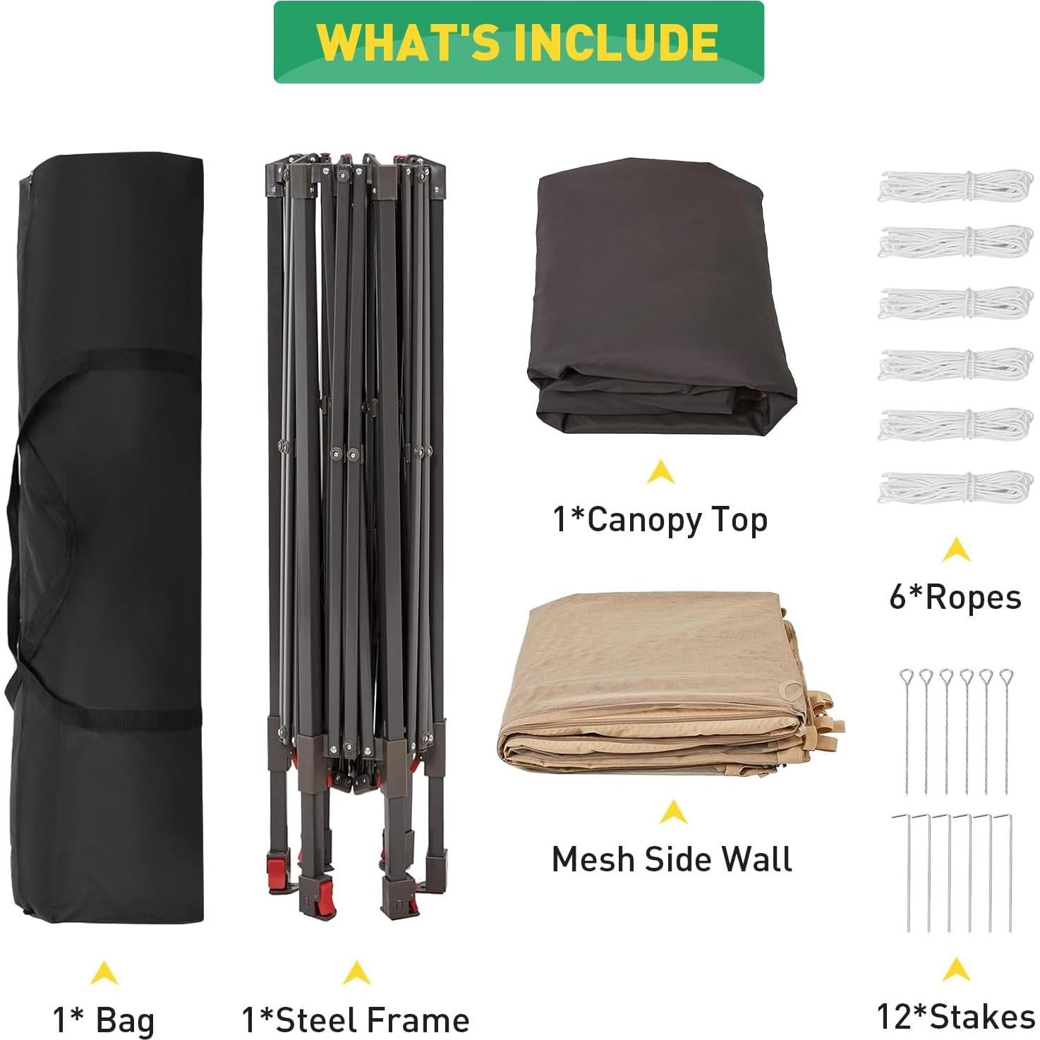 Toldo Pop-Up PhoenixCrest 3.96x3.96m Hexagonal con Mosquiteros