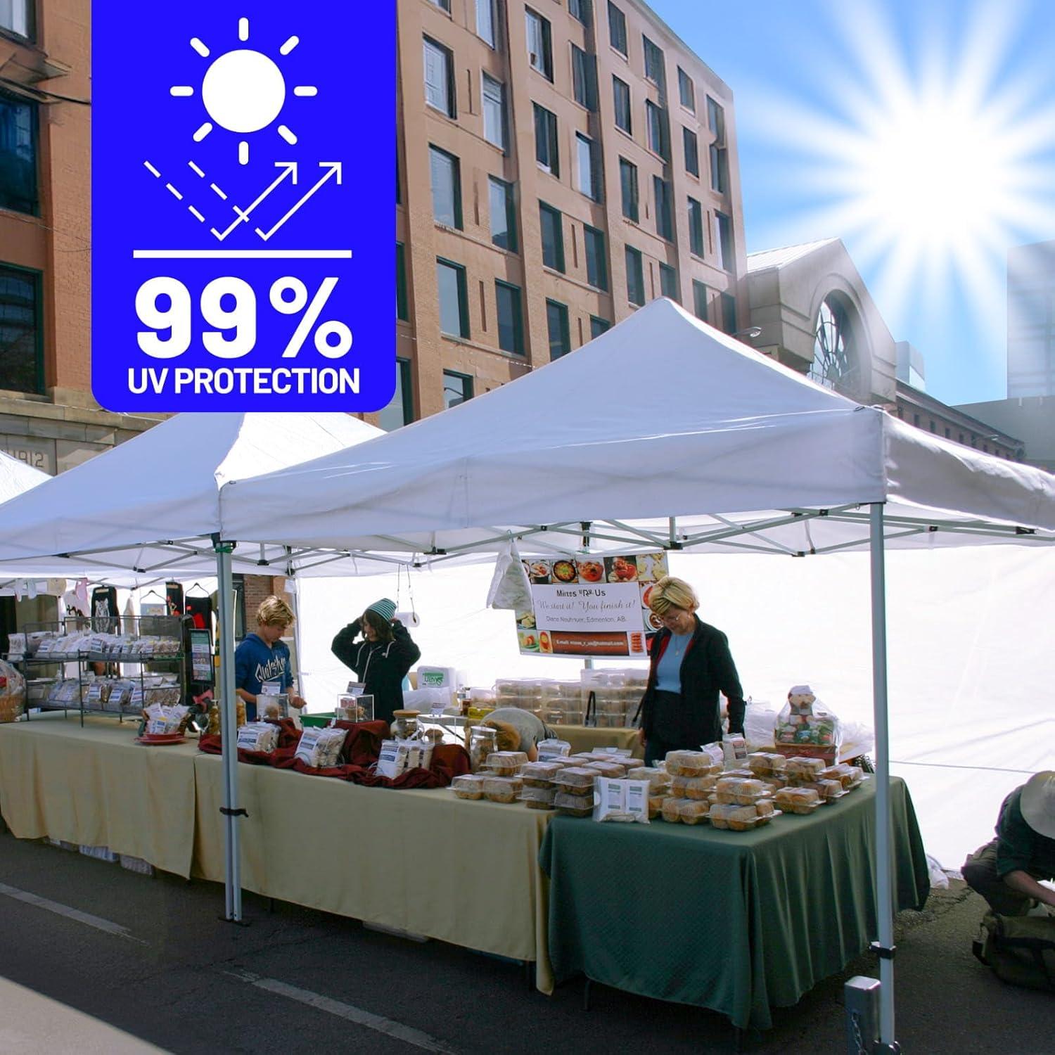 Pared Lateral de Carpa Plegable KaKuEike 10x10 Blanca Impermeable