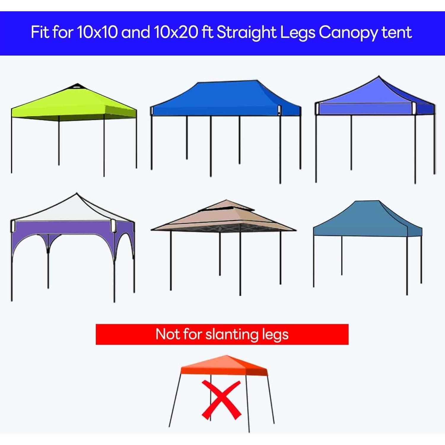 Pared Lateral de Carpa Plegable KaKuEike 10x10 Blanca Impermeable