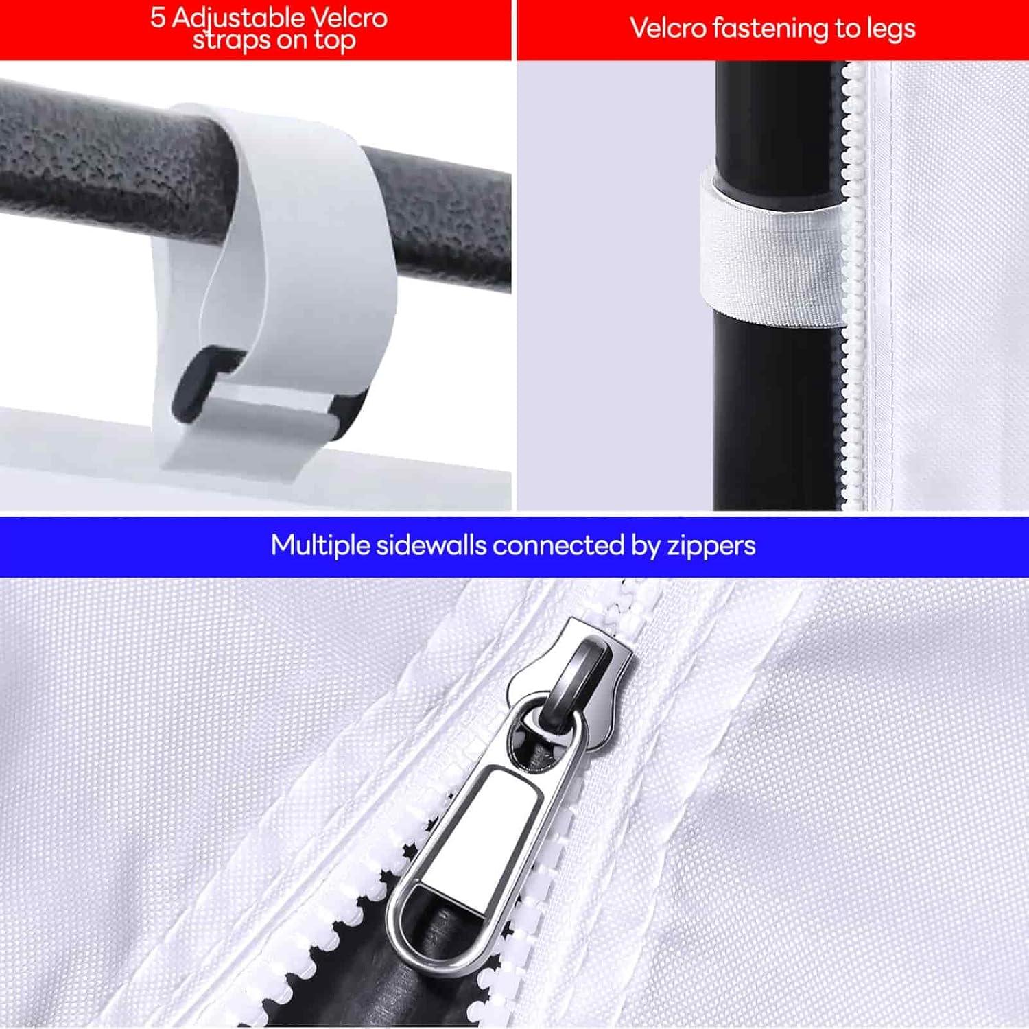 Pared Lateral de Carpa Plegable KaKuEike 10x10 Blanca Impermeable