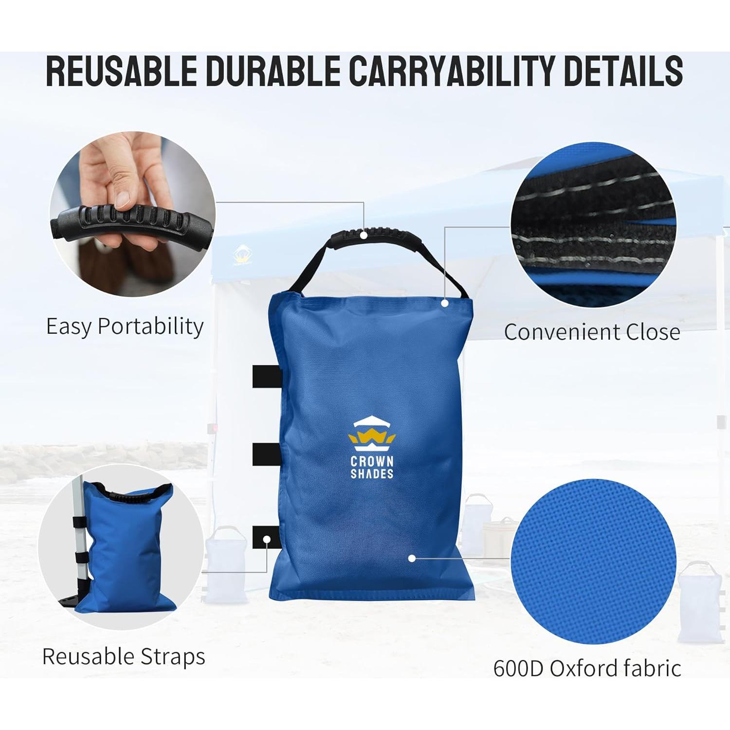 Bolsas de Arena CROWN SHADES 68 kg para Carpa Plegable Azul