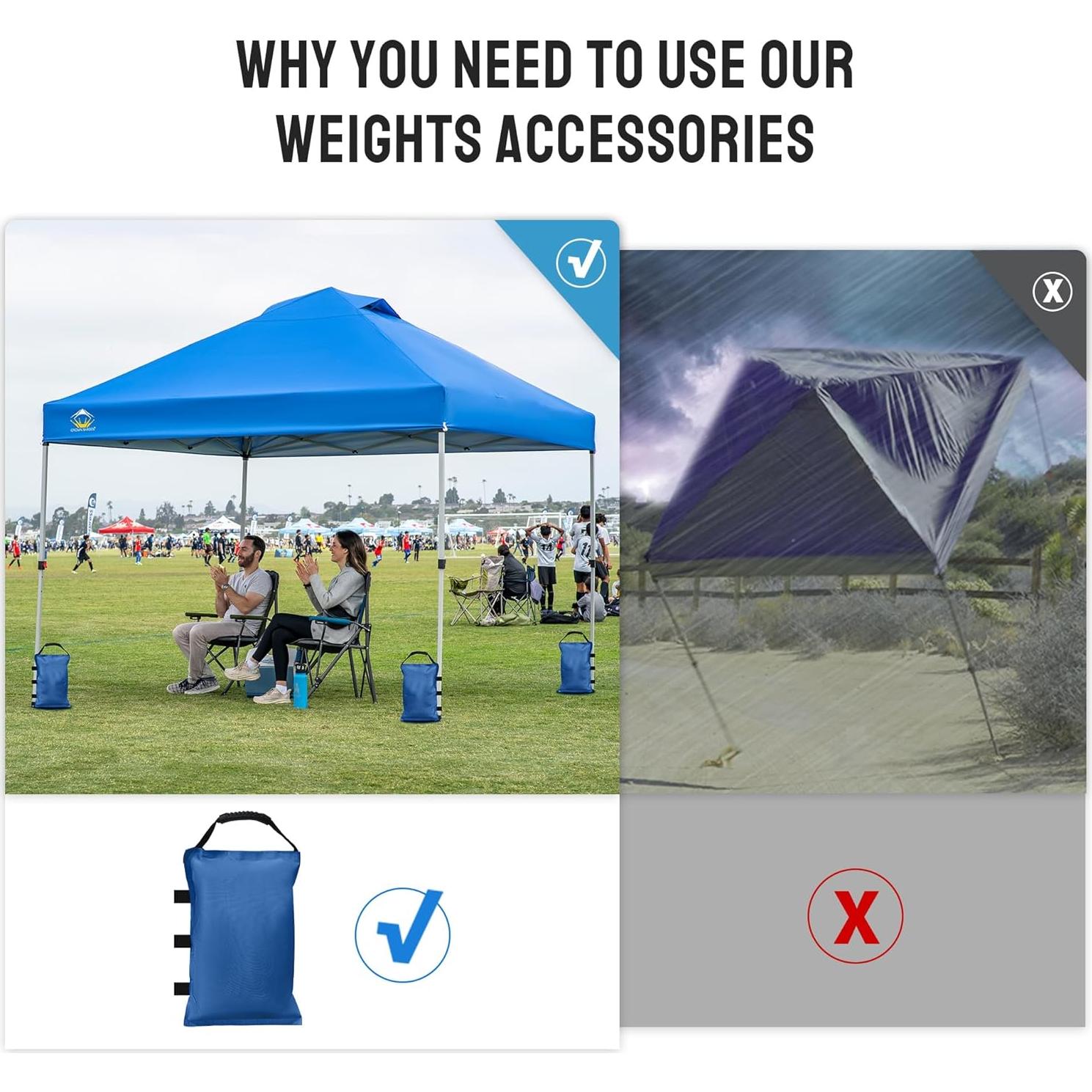 Bolsas de Arena CROWN SHADES 68 kg para Carpa Plegable Azul