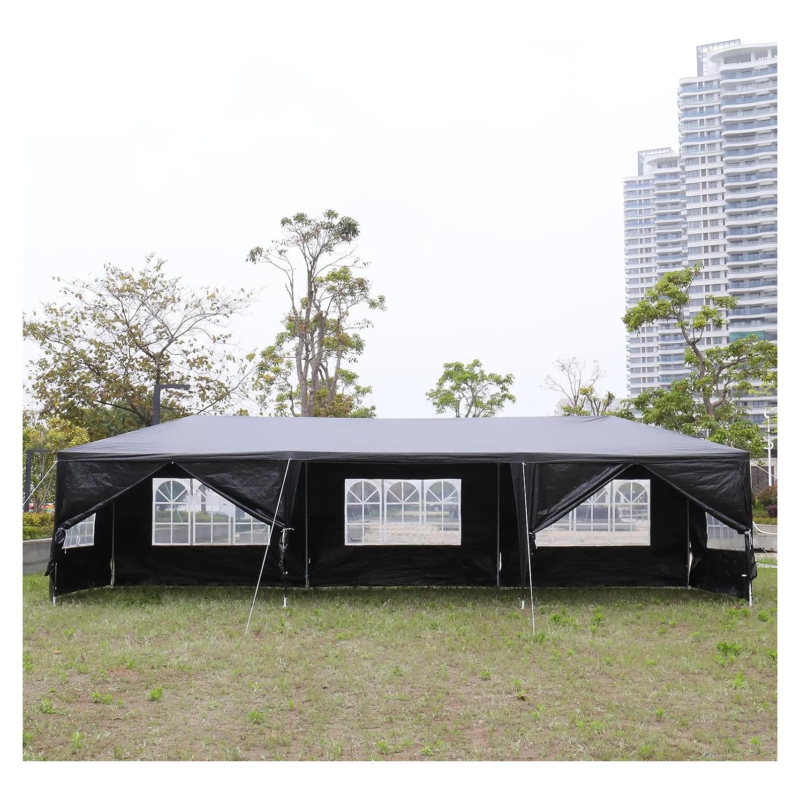 Carpa de Fiesta 3x9m CIPACHO Negra Impermeable 8 Paredes