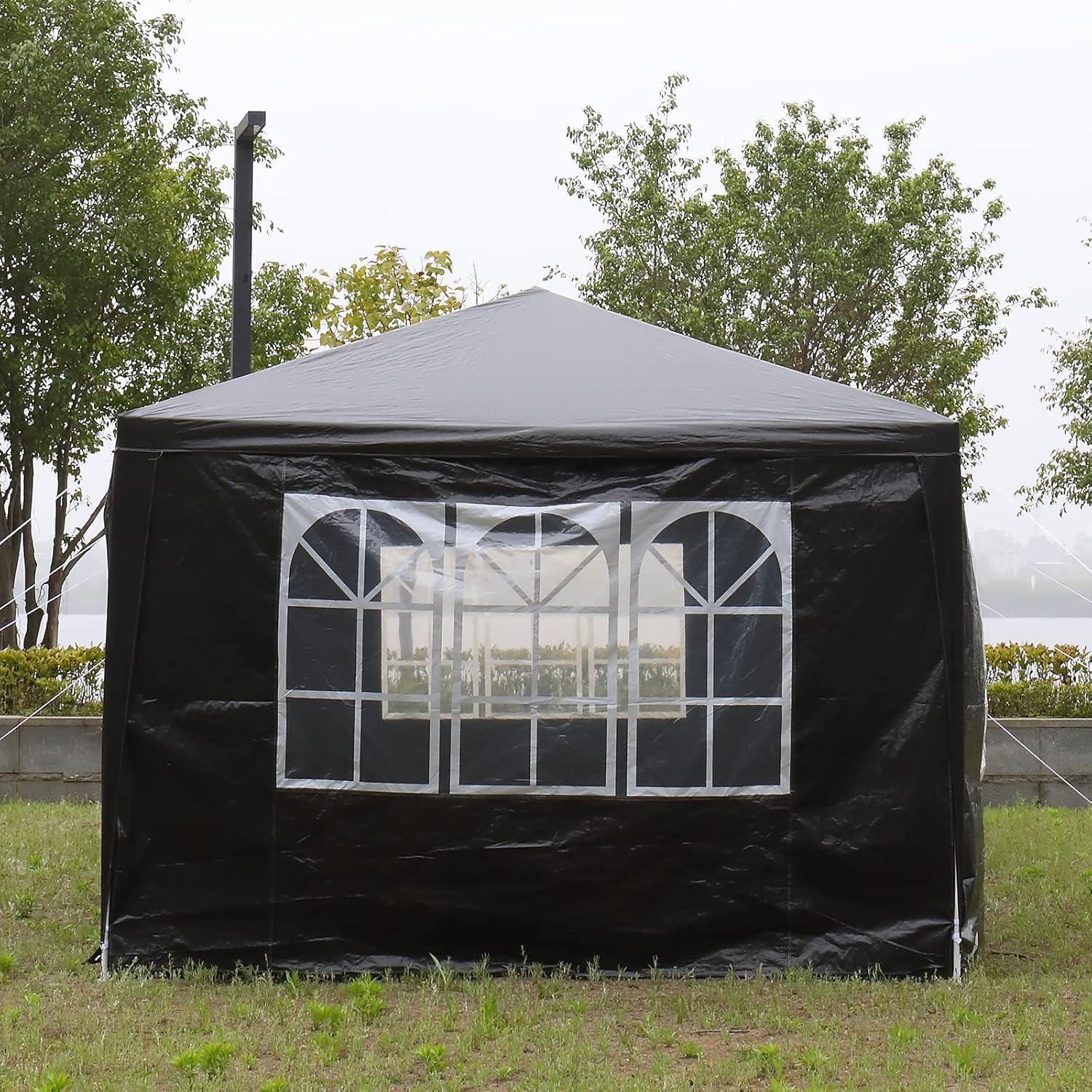 Carpa de Fiesta 3x9m CIPACHO Negra Impermeable 8 Paredes