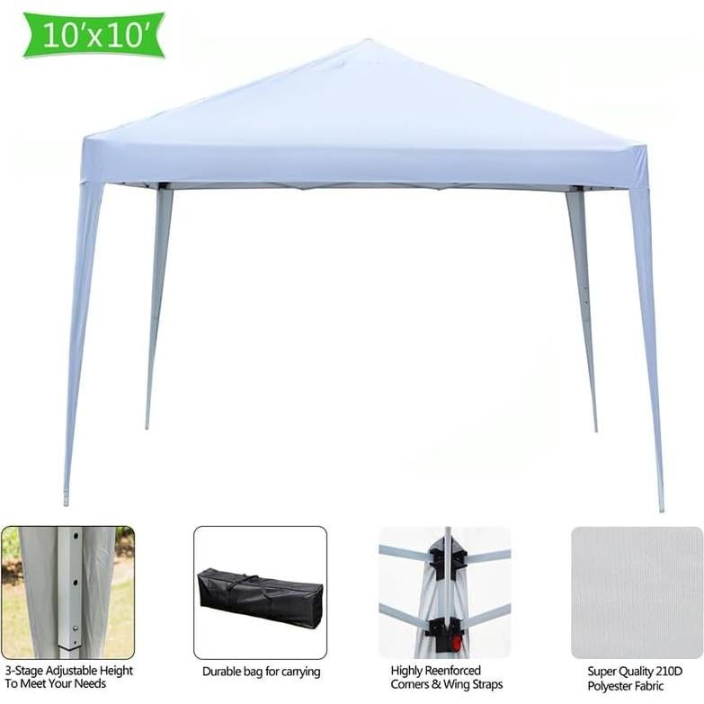 Carpa de Dosel Plegable Instantánea 3x3m Oxford 210D