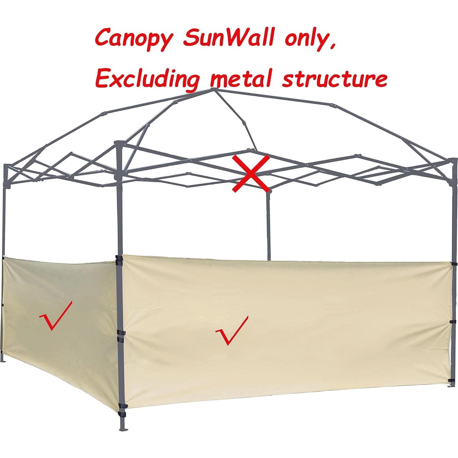 Paneles Laterales Medios NINAT 2 Pcs Beige para Gazebo 3.05m