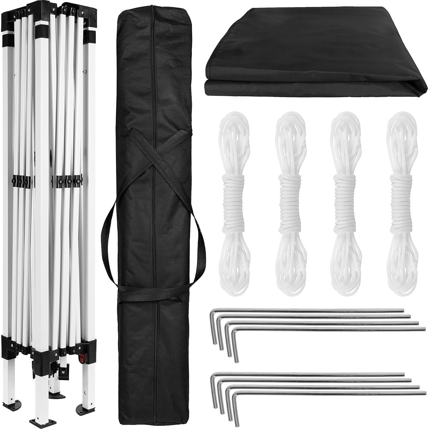 EMMA + OLIVER 10'x10' Black Weather Resistant Easy Pop Up Event Straight Leg Instant Canopy Tent