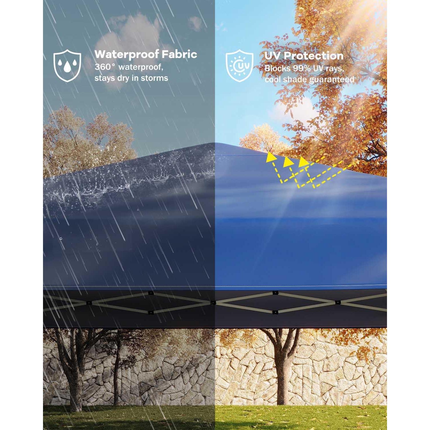 Carpa Pop Up 3.05x3.05m GarveeLife Azul con 3 Paredes