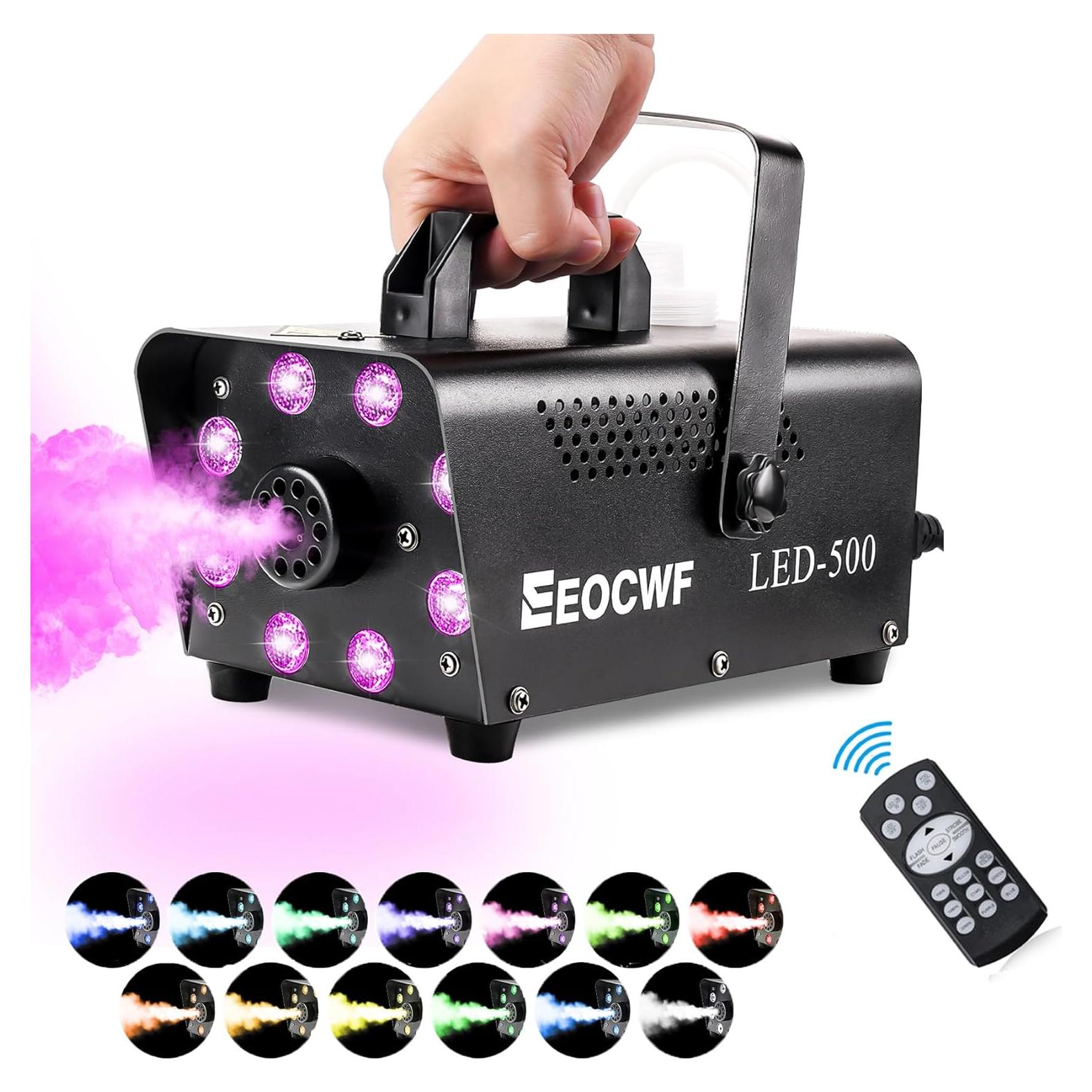 Máquina de Niebla 500W con Control Remoto y Luces LED 13 Colores