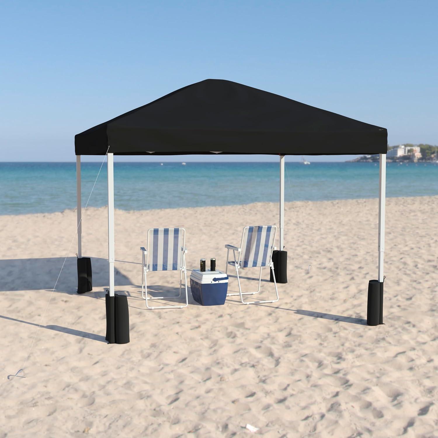 Carpa Plegable Flash Furniture 3x3m Negra con Estuche y Sacos