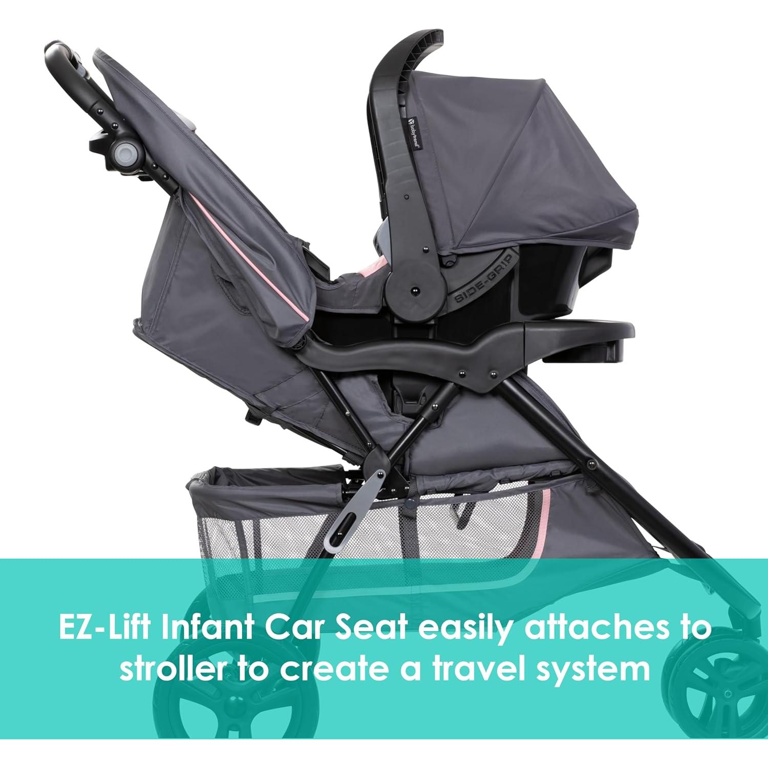 Sistema de Viaje Baby Trend EZ Ride con Asiento EZ-Lift Rosa