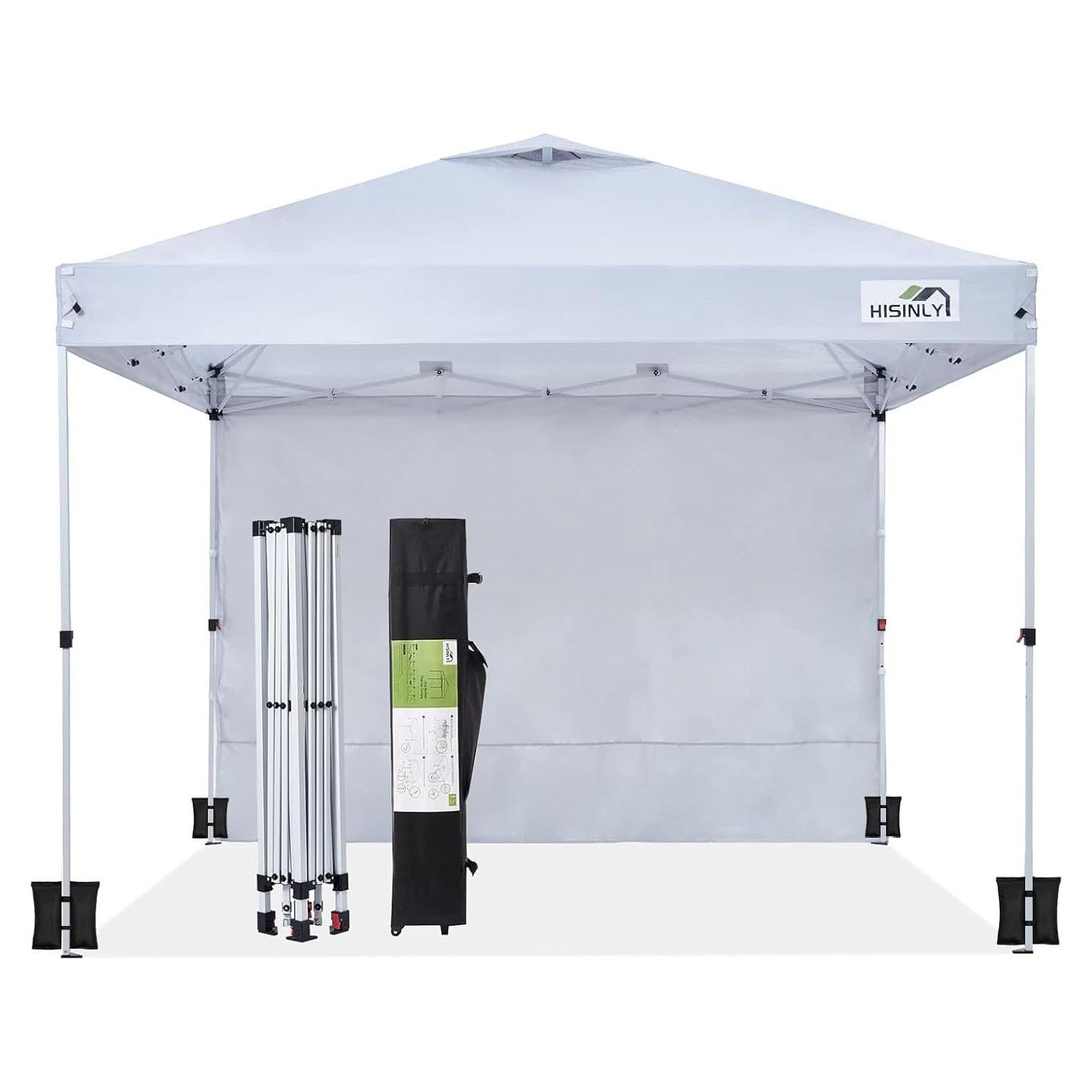 Carpa Plegable Hisinly 3x3m con Pared Lateral y Techo Ventilado