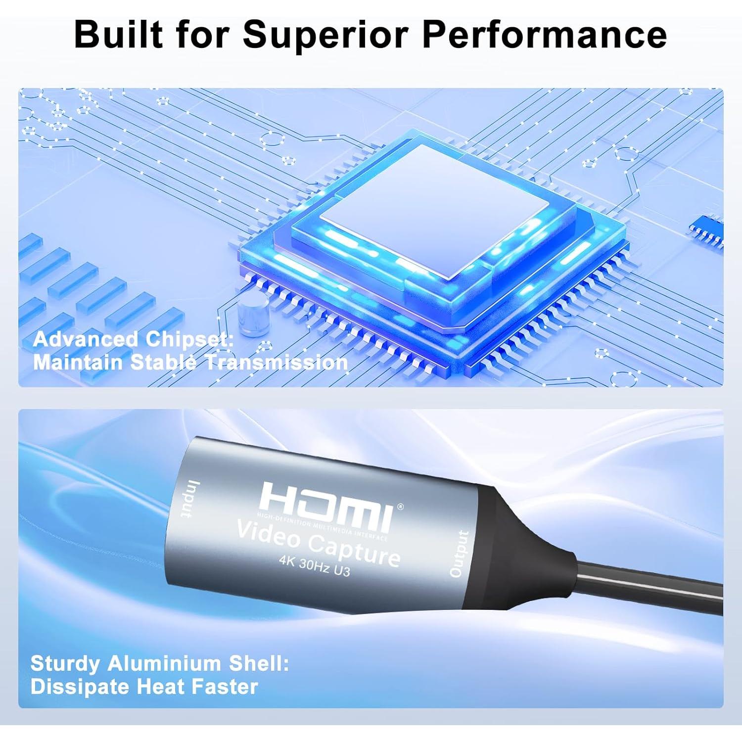 Tarjeta de Captura CAJECT HDMI a USB C 4K 1080P 60FPS