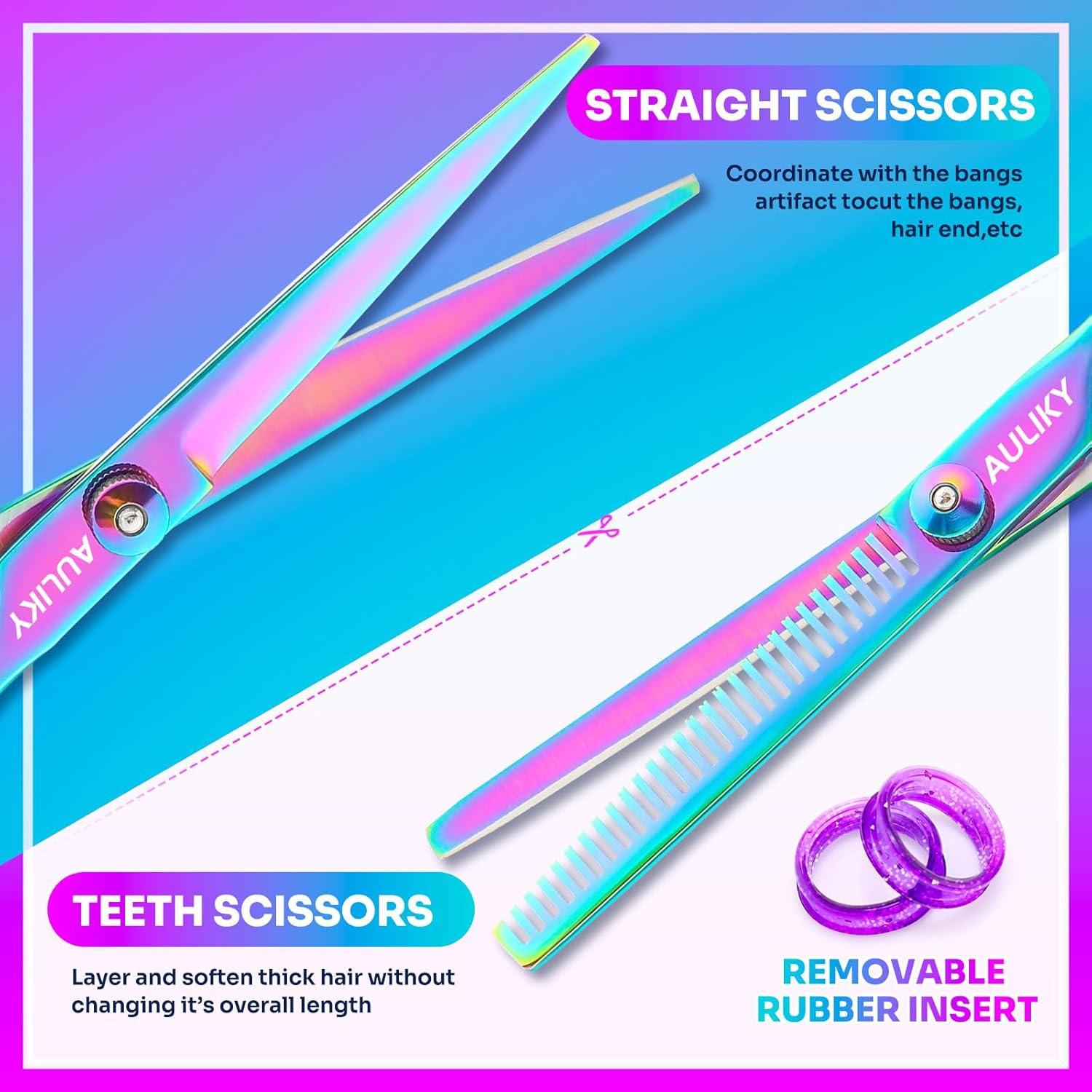 Kit Tijeras Corte Cabello AULikY 17 cm Profesional Acero