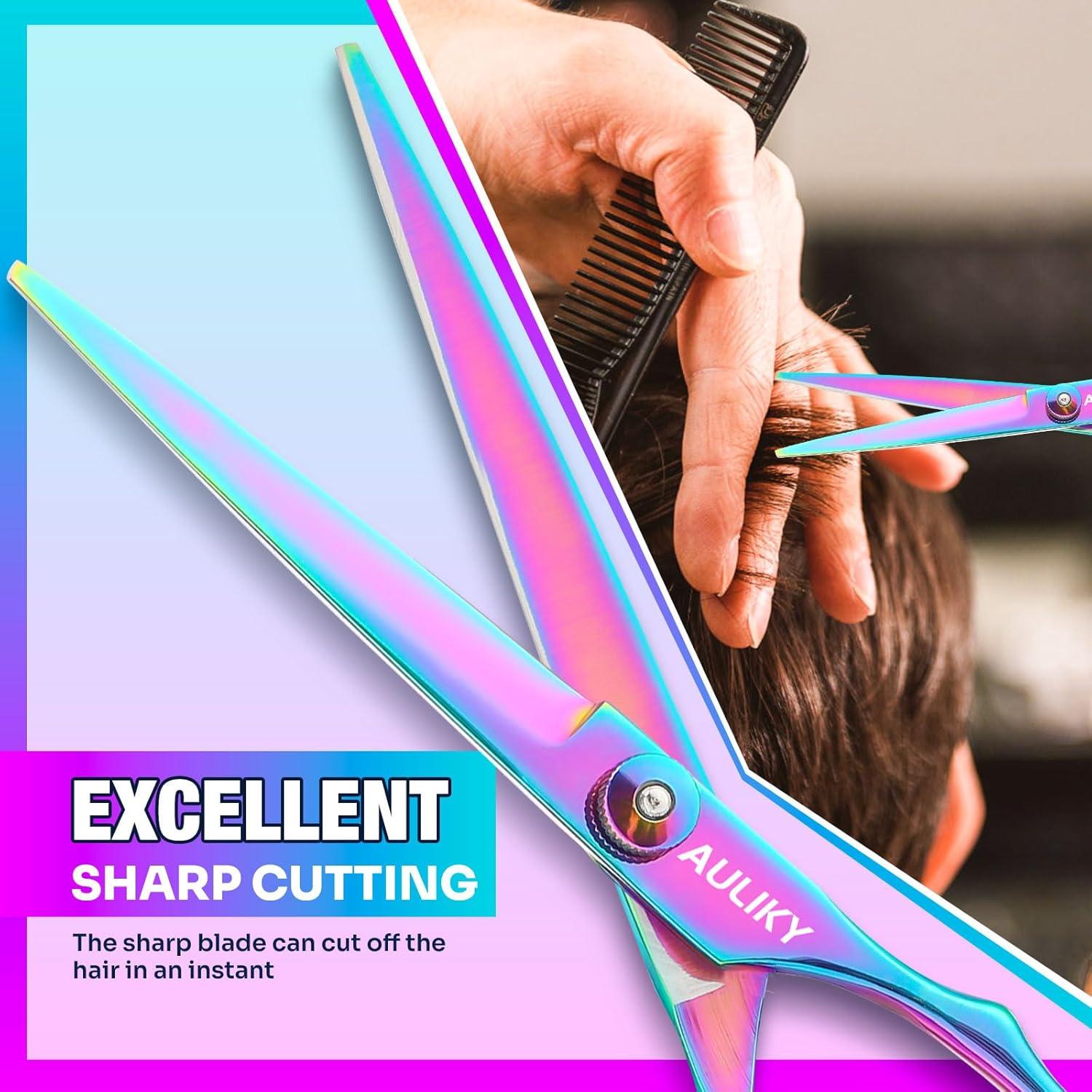 Kit Tijeras Corte Cabello AULikY 17 cm Profesional Acero