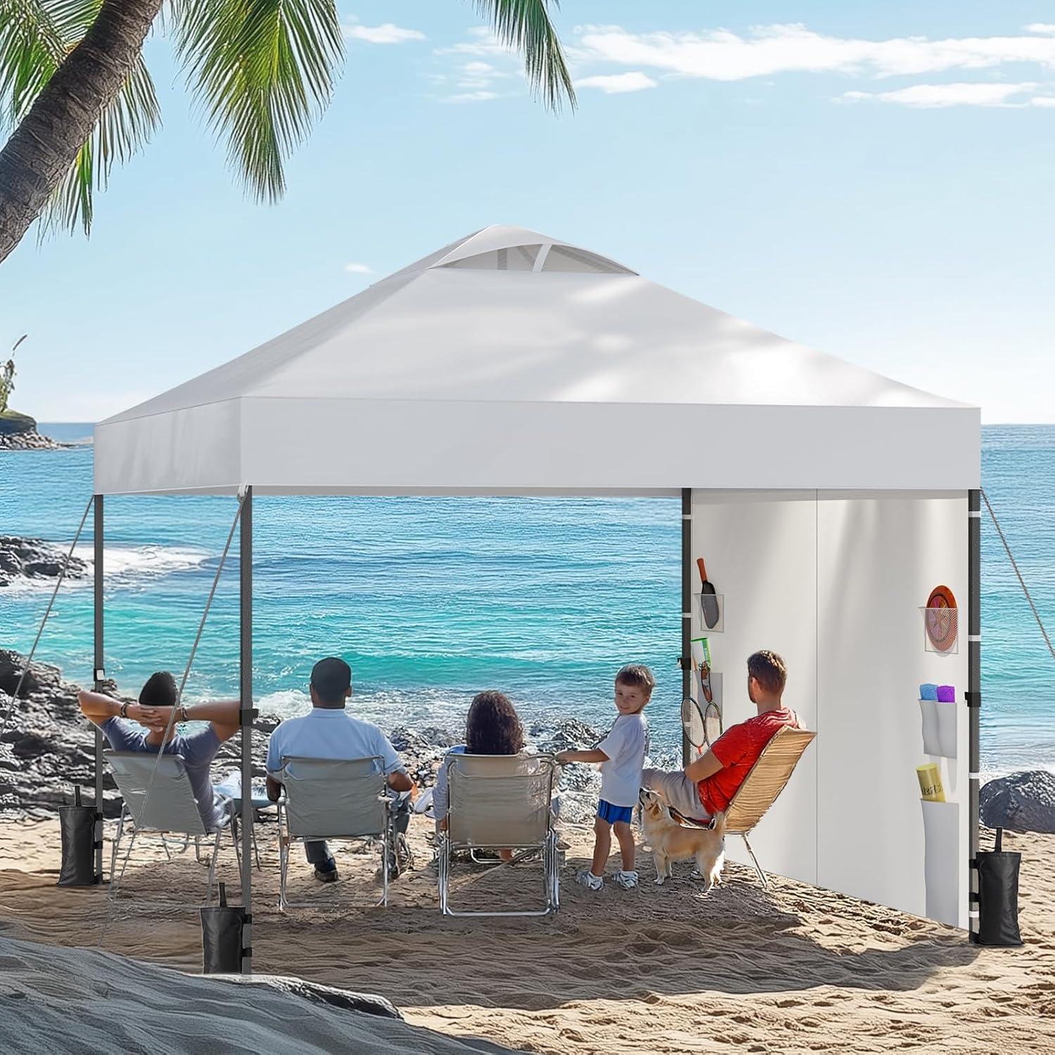 Carpa Plegable AMADA 10x10m con Paredes Laterales - Blanco