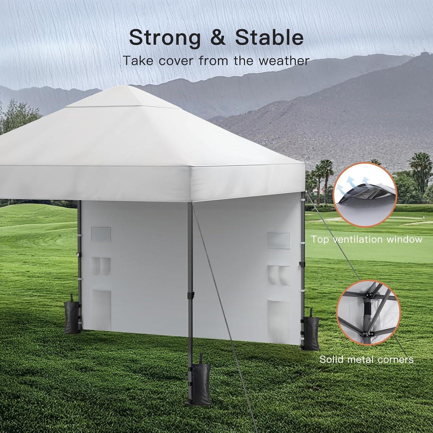 Carpa Plegable AMADA 10x10m con Paredes Laterales - Blanco