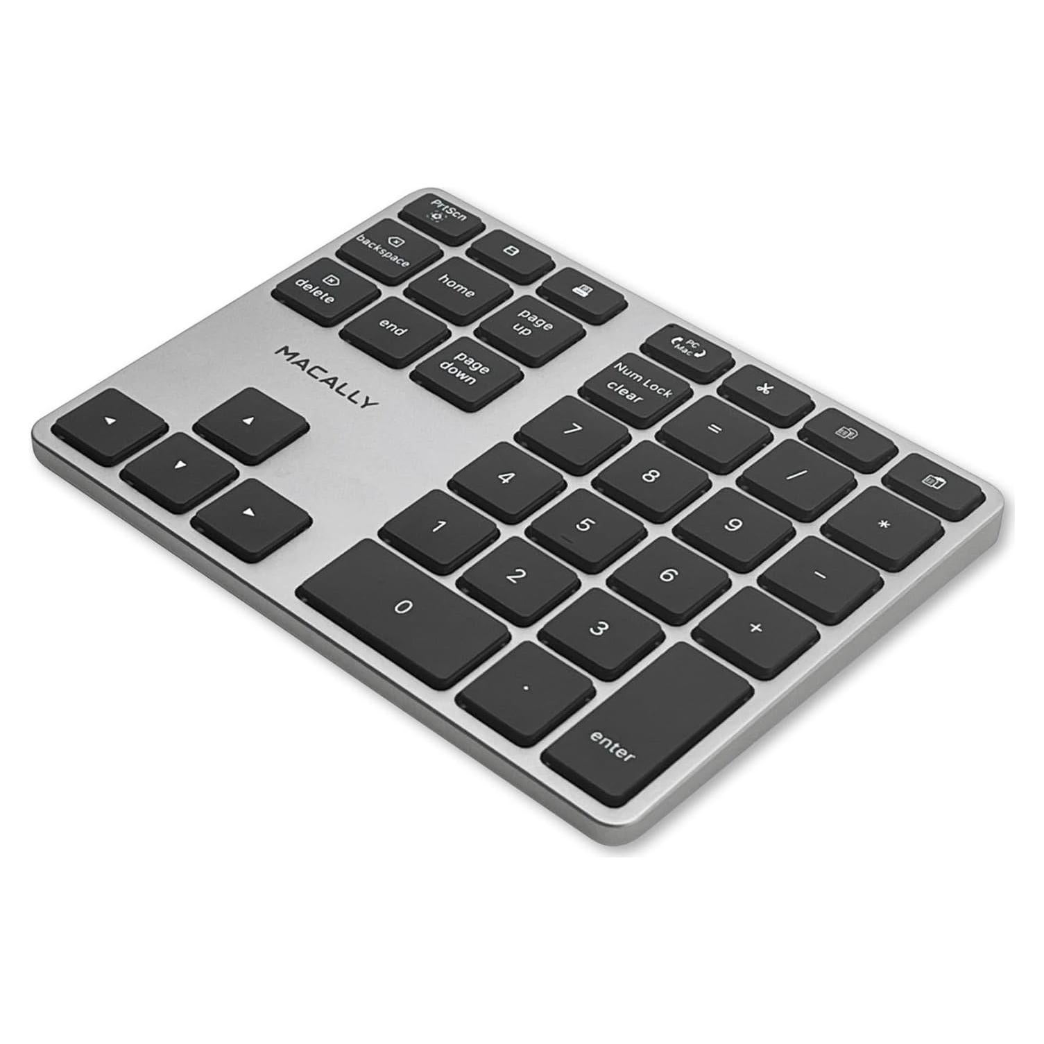Teclado Numérico Bluetooth Macally BTNUMKEYPROSG - Aluminio Delgado - Recargable