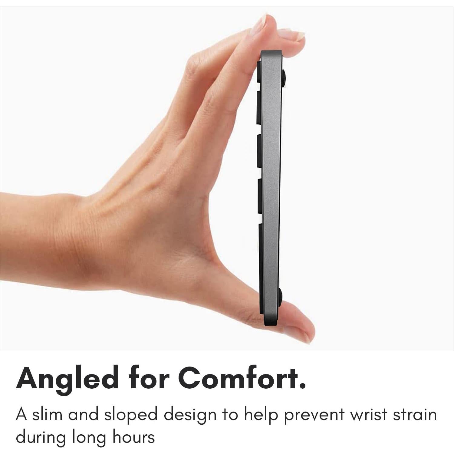 Teclado Numérico Bluetooth Macally BTNUMKEYPROSG - Aluminio Delgado - Recargable