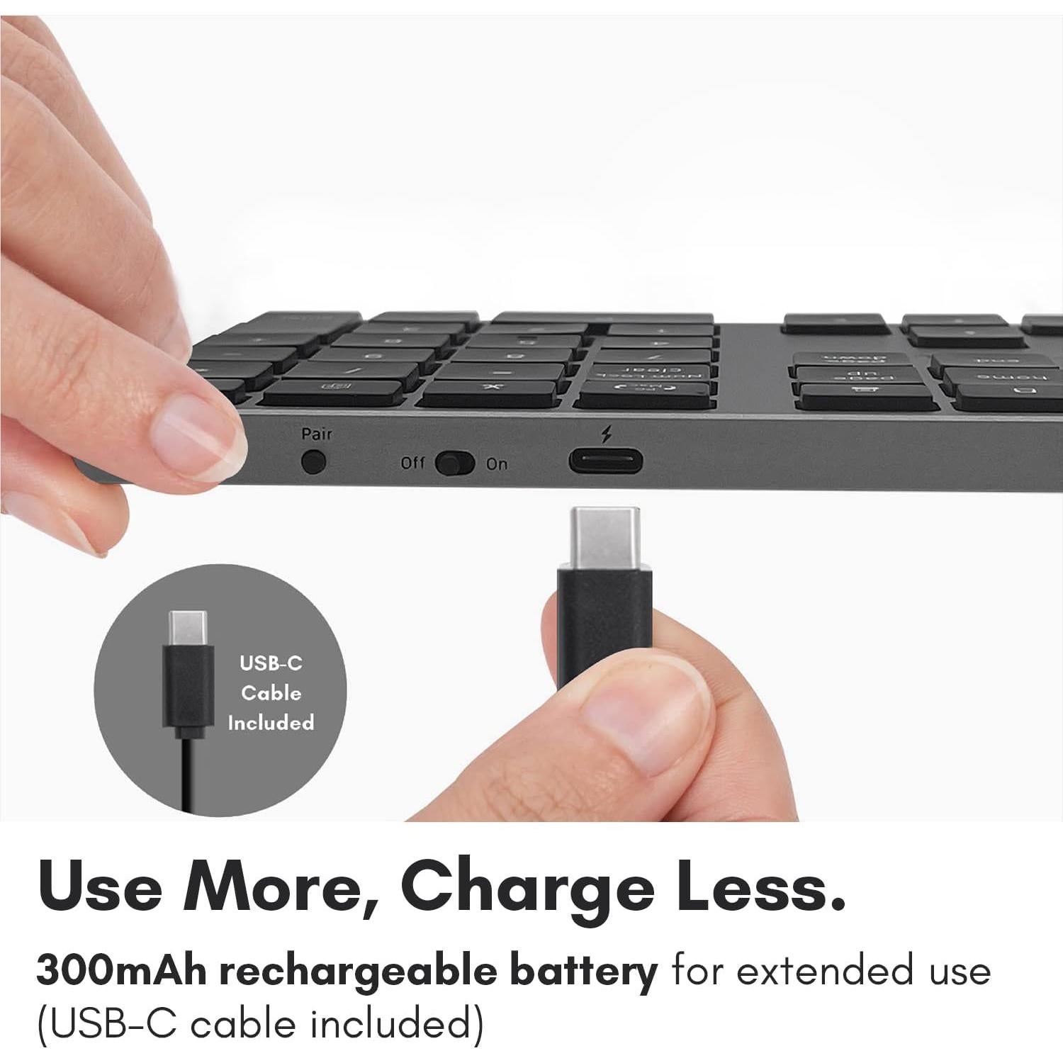 Teclado Numérico Bluetooth Macally BTNUMKEYPROSG - Aluminio Delgado - Recargable