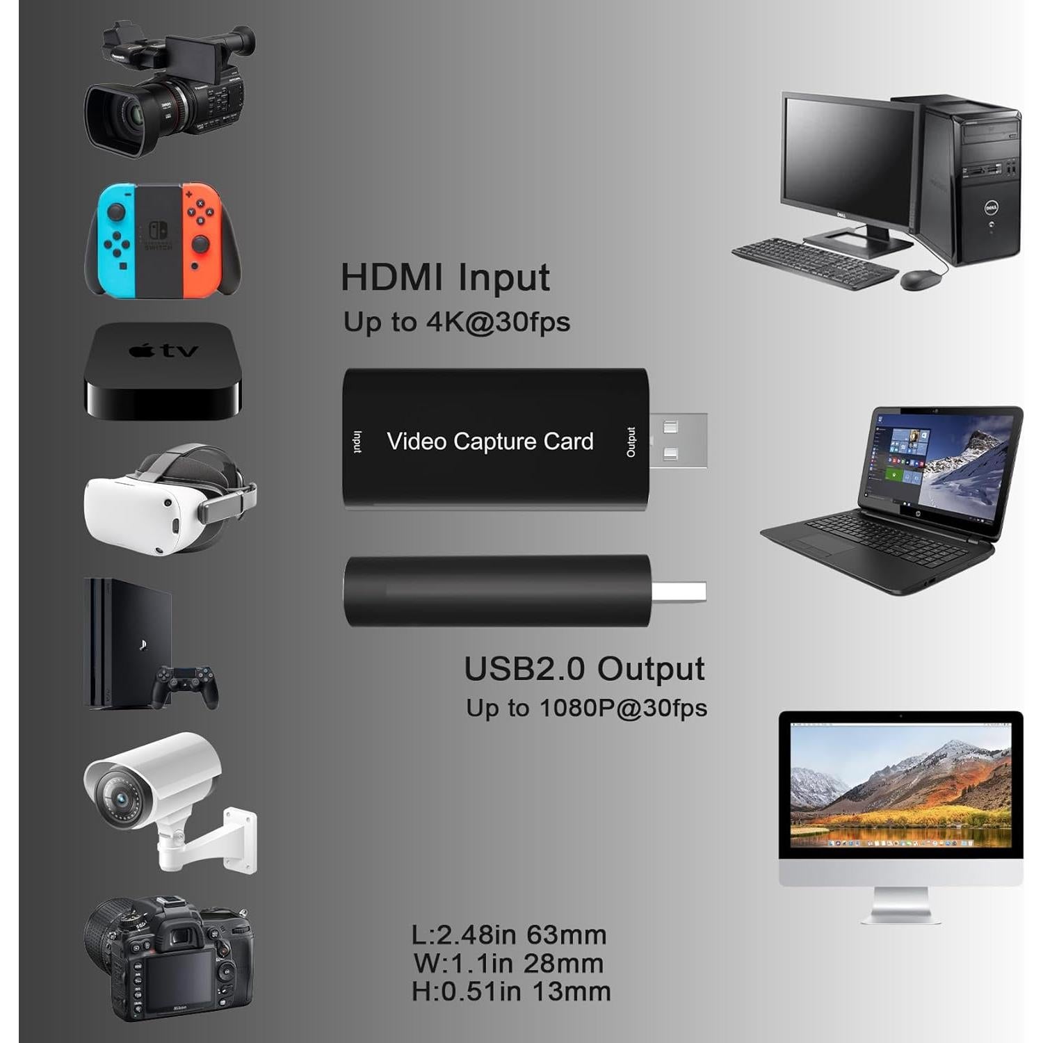 Tarjeta de Captura de Video HDMI 4K DiamondTiger USB 2.0