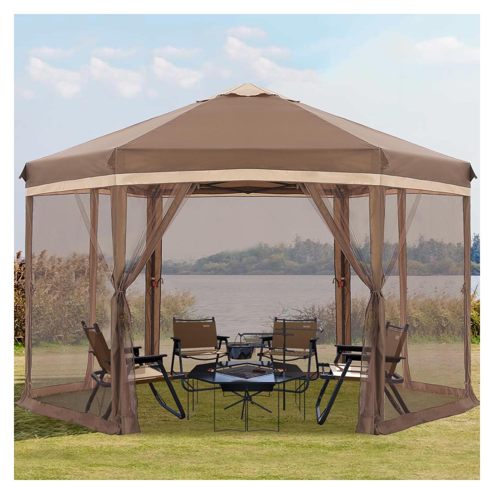 Carpa Plegable COOSHADE 3.05x3.66m con Mosquitera Caqui