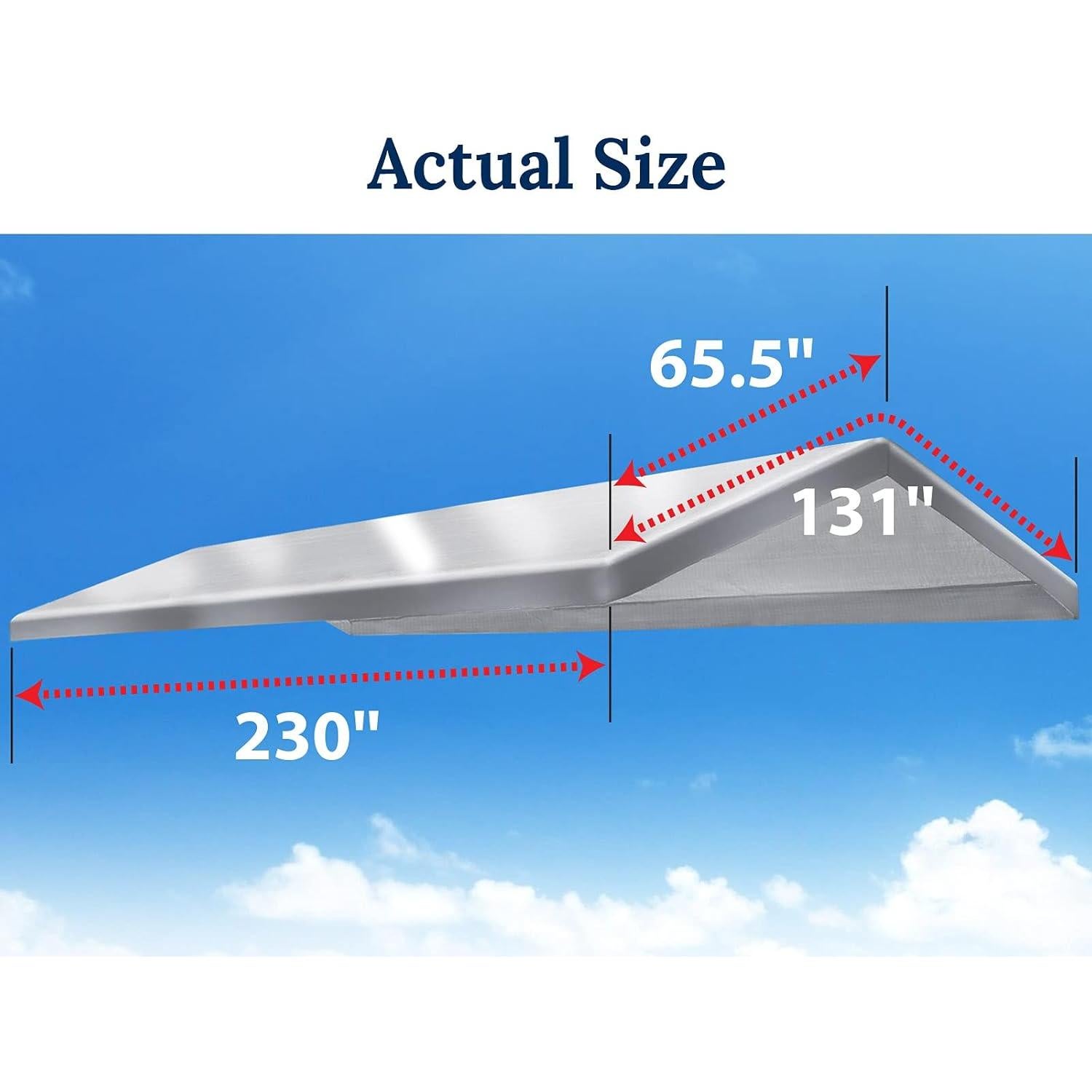 Toldo Rectangular BenefitUSA 3.05x6.10m Plata Impermeable