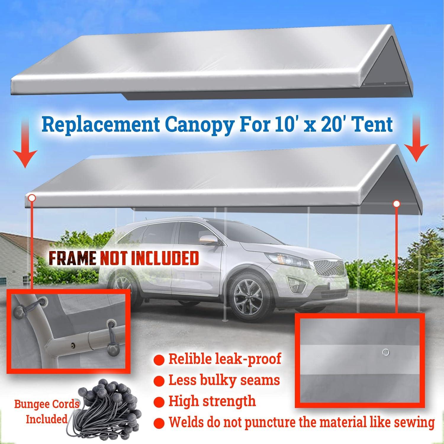 Toldo Rectangular BenefitUSA 3.05x6.10m Plata Impermeable