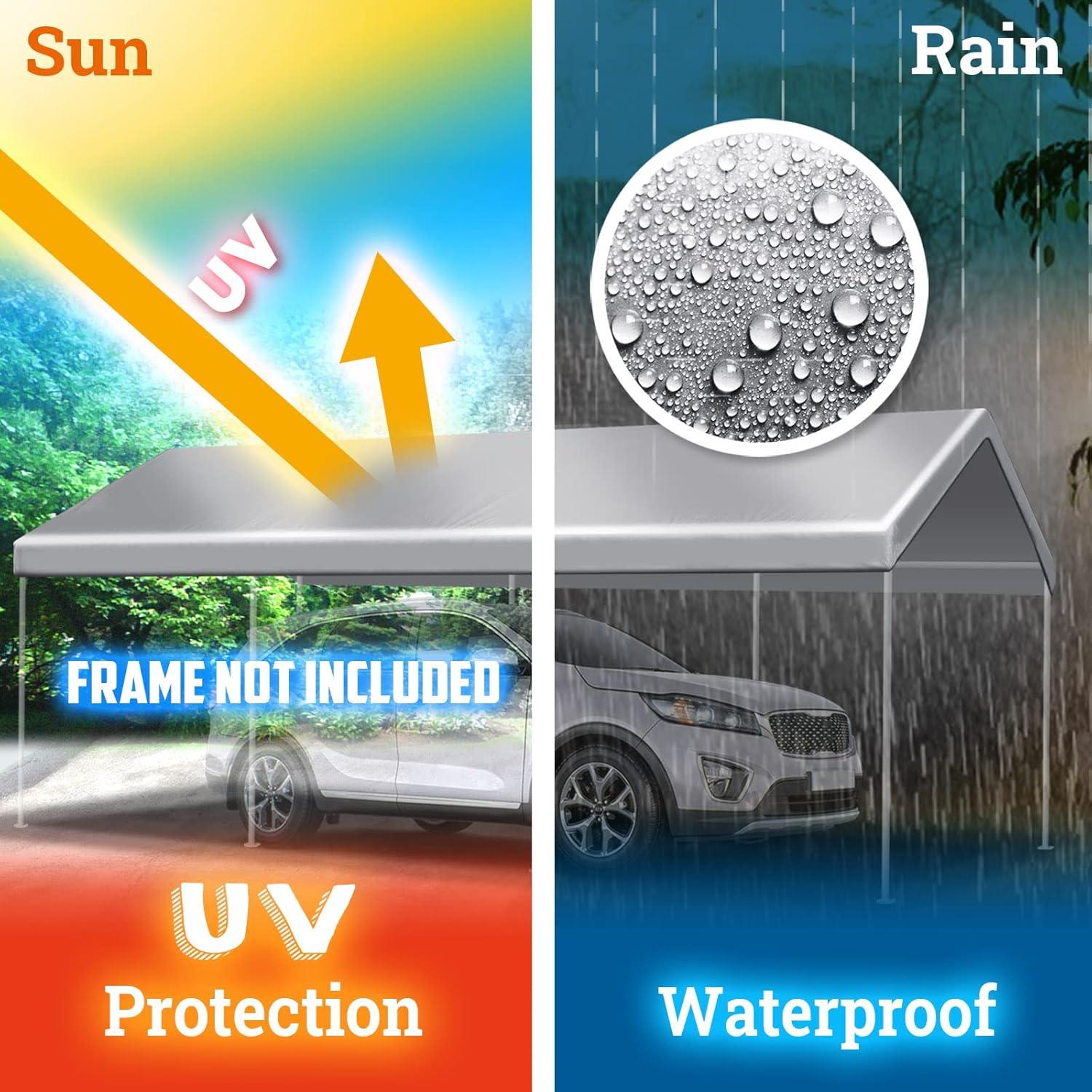 Toldo Rectangular BenefitUSA 3.05x6.10m Plata Impermeable