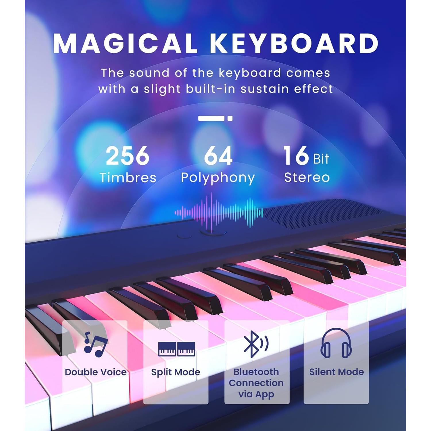 Teclado Eléctrico Inteligente ONE Verde 61 Teclas MIDI