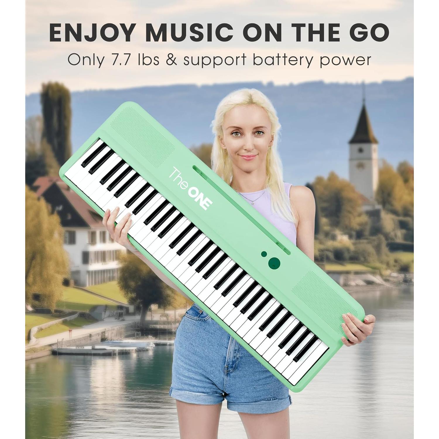 Teclado Eléctrico Inteligente ONE Verde 61 Teclas MIDI