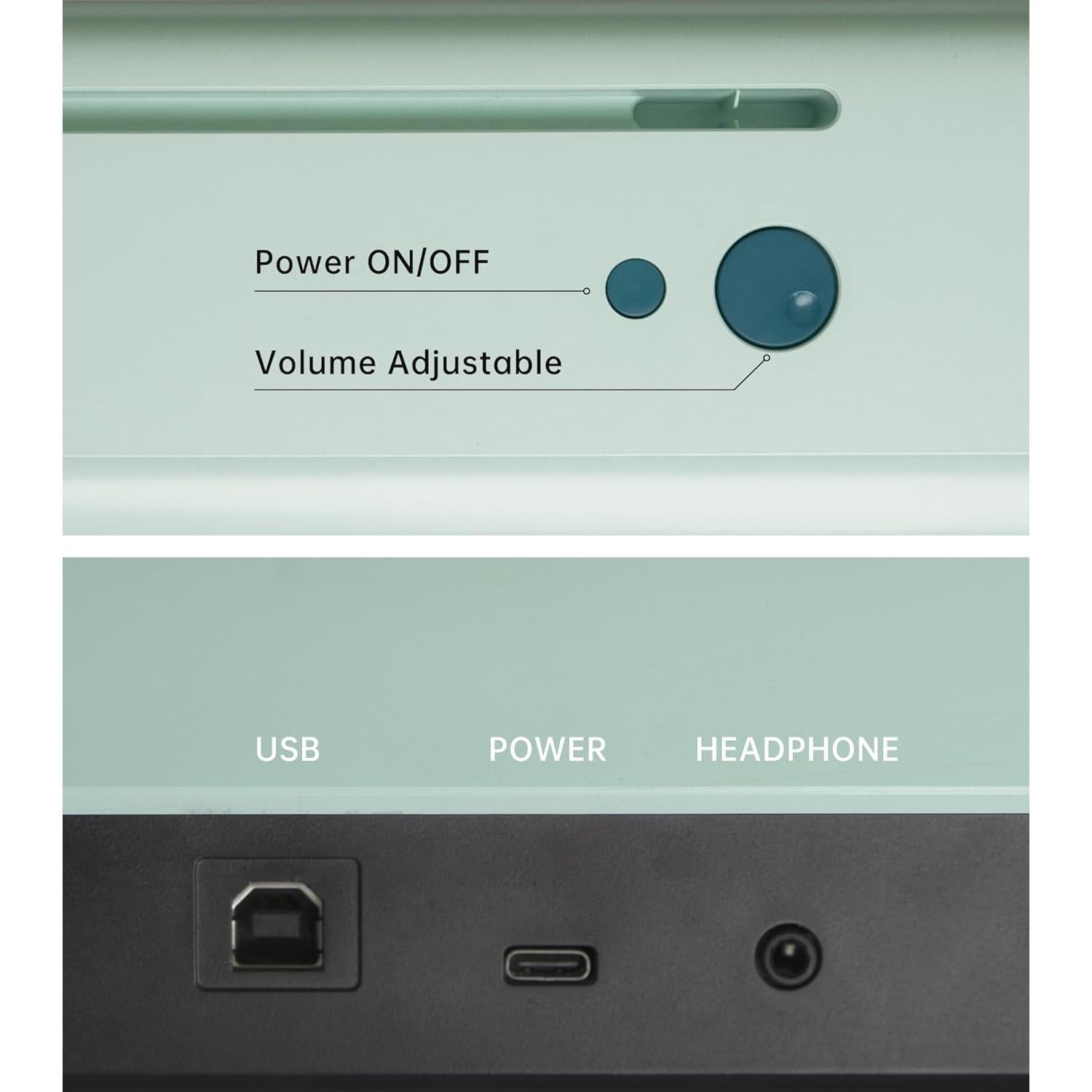 Teclado Eléctrico Inteligente ONE Verde 61 Teclas MIDI