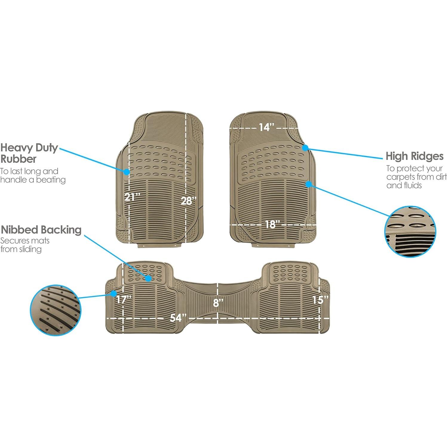 Alfombrilla de Goma Beige FH Group - Ajuste Universal 3 Filas