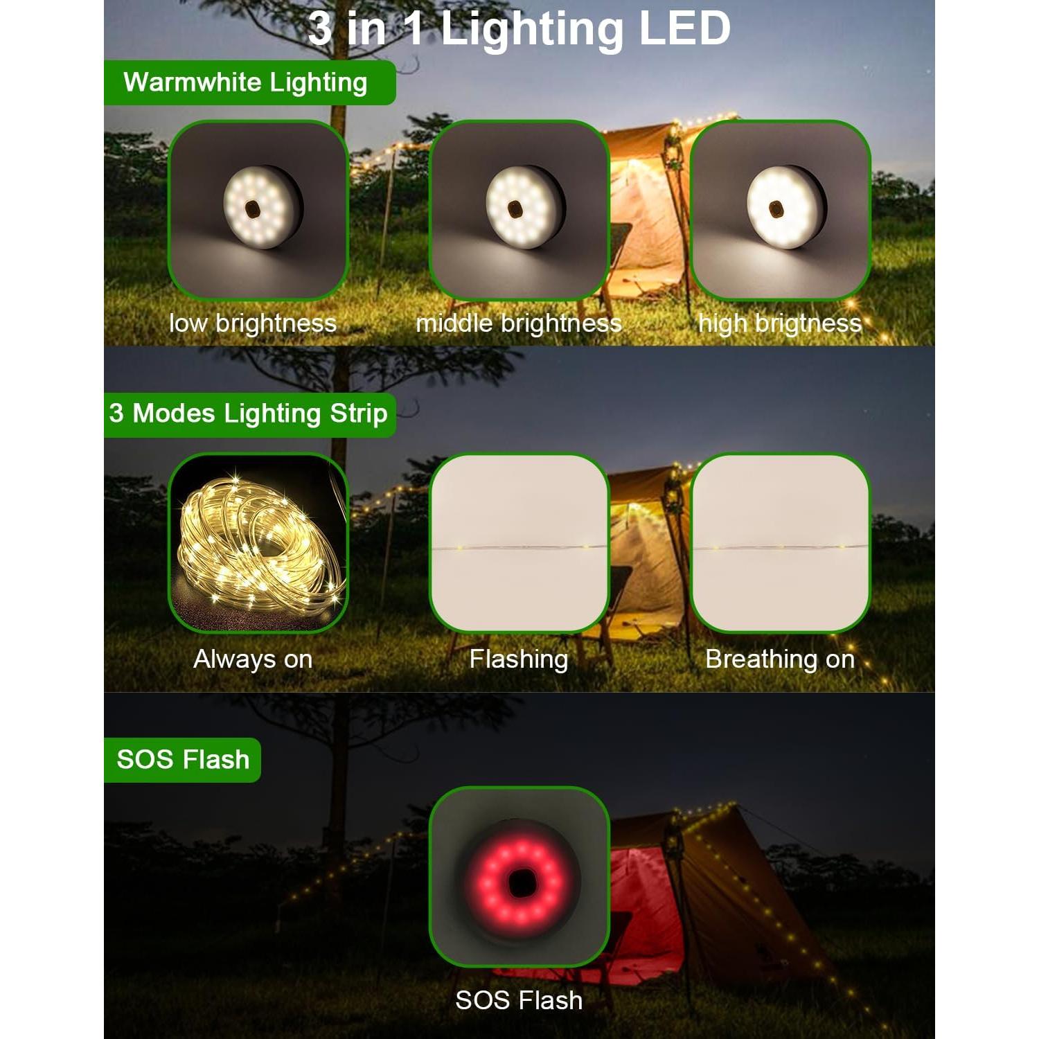 Luces de Cadena de Camping Solar SWEALEER 12m 5 Modos IP44