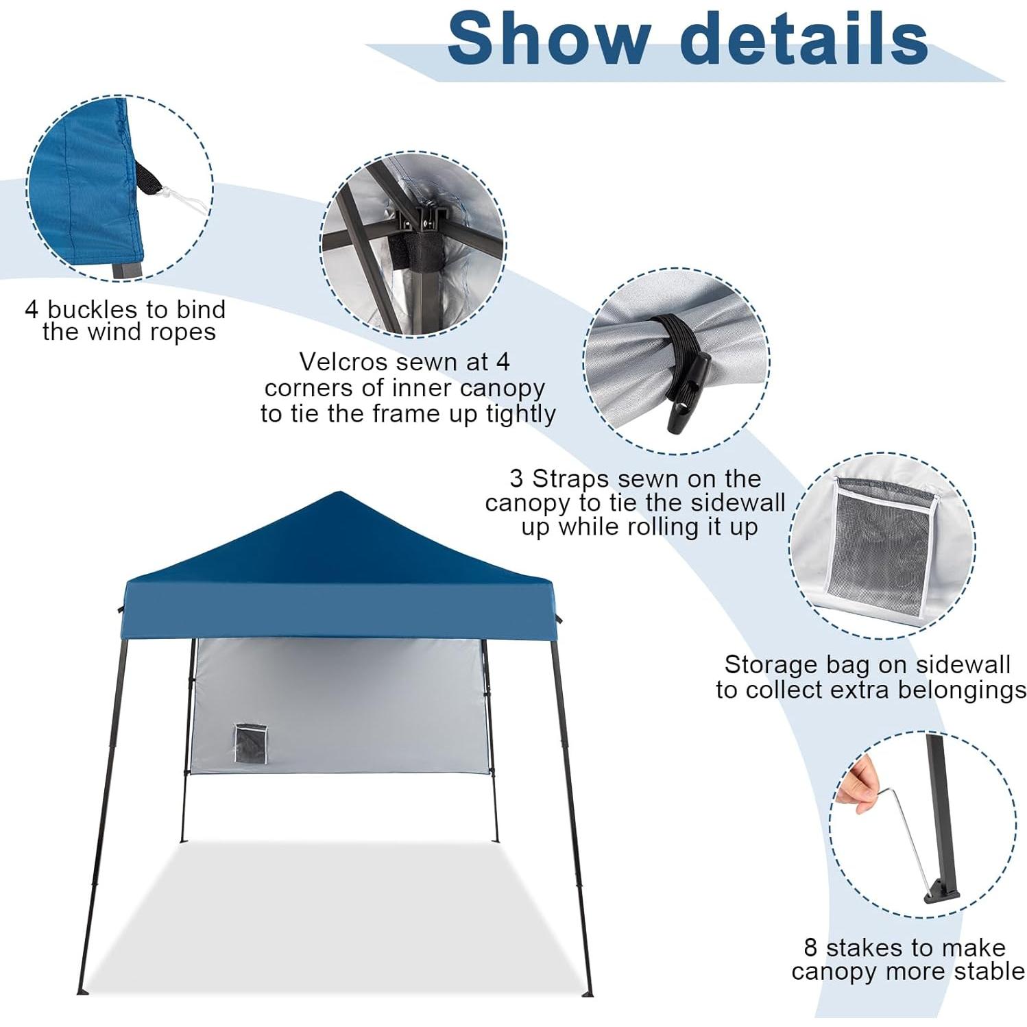 Carpa Plegable 1.83m x 1.83m MELOSHM Impermeable Azul