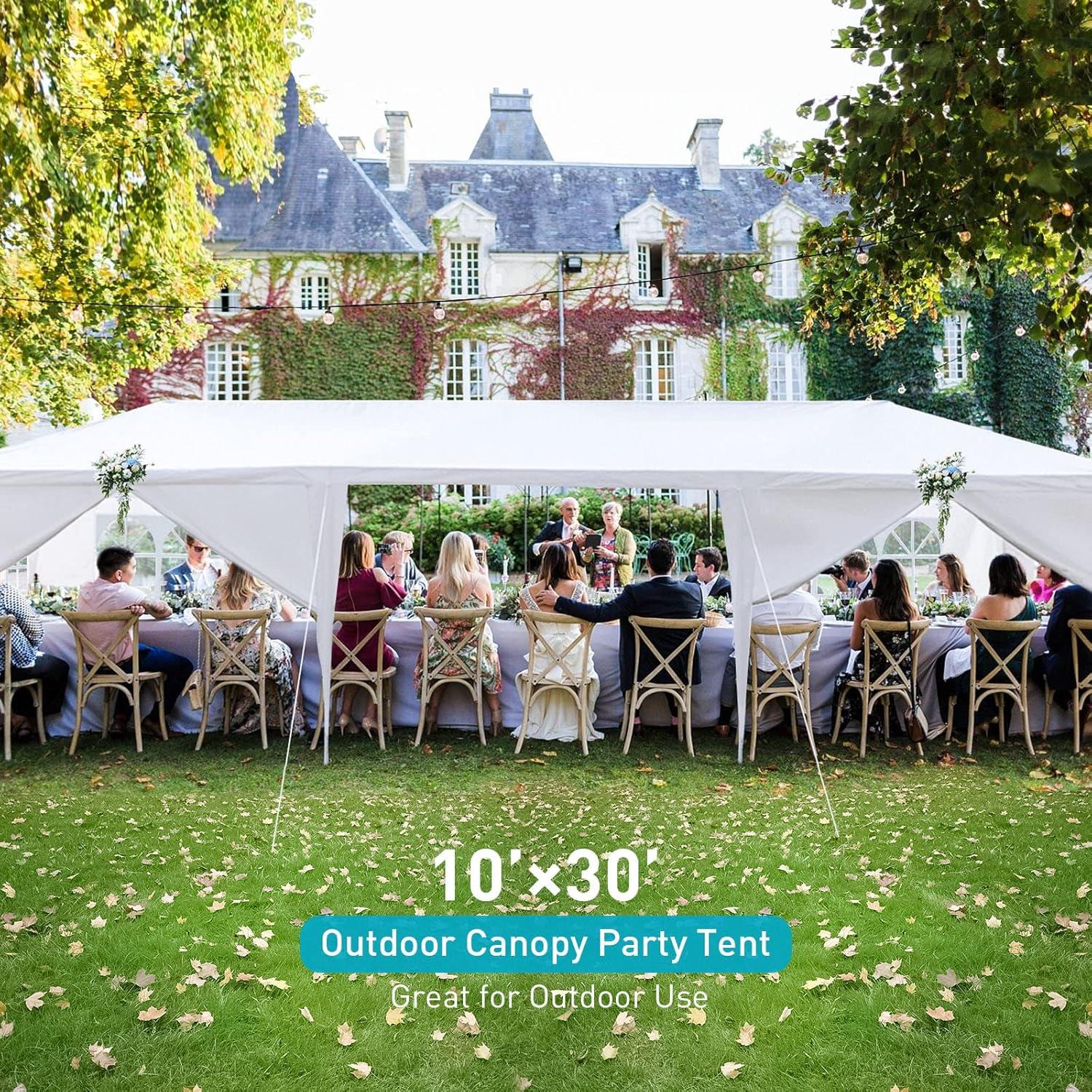 Carpa para Fiestas ANTSKU 3.05x9.14m Blanca con 8 Paredes