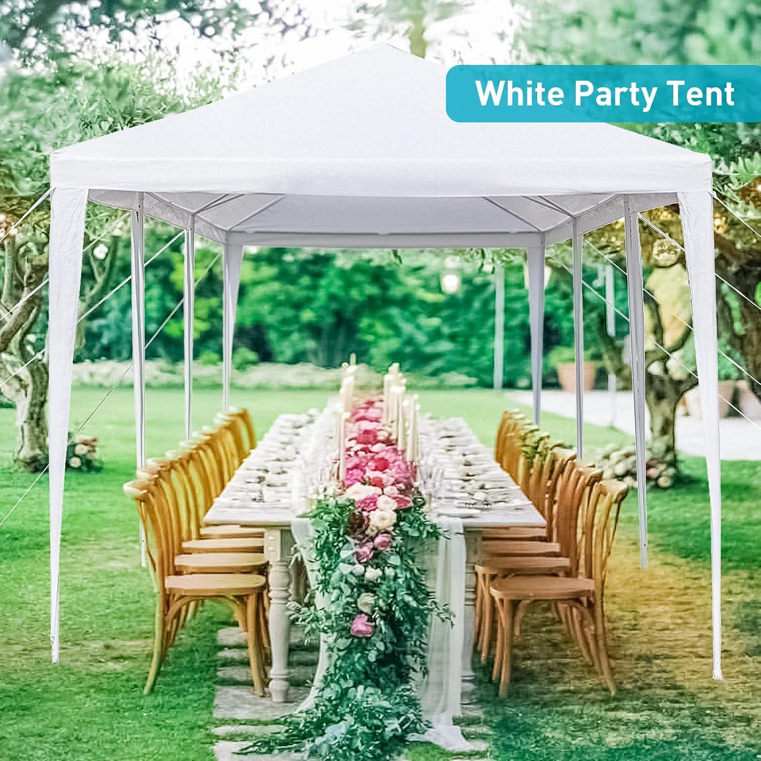 Carpa para Fiestas ANTSKU 3.05x9.14m Blanca con 8 Paredes