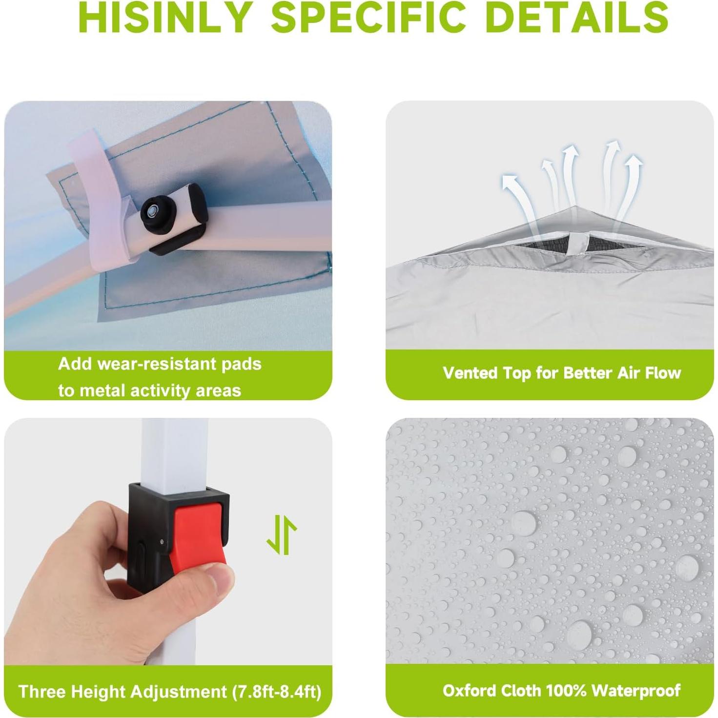 Carpa Pop Up Hisinly 3x3m Impermeable con Techo Ventilado