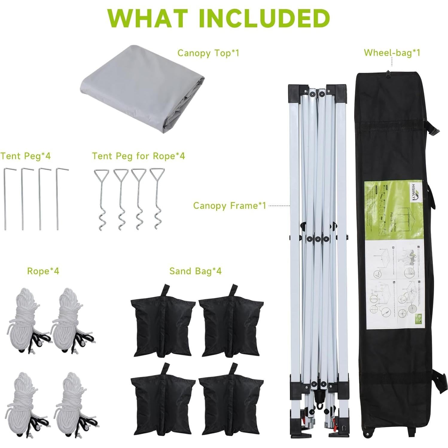 Carpa Pop Up Hisinly 3x3m Impermeable con Techo Ventilado