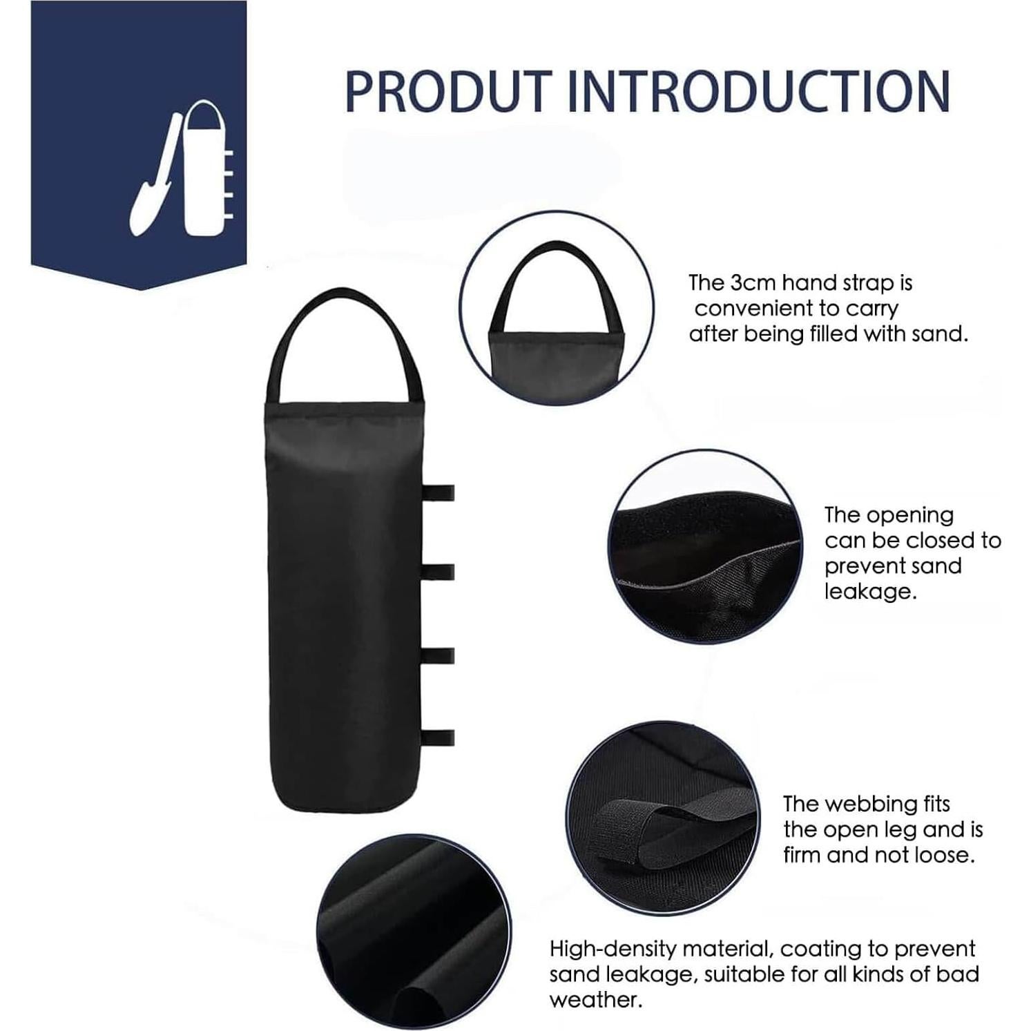 Pesas de Arena Cilíndricas IALNAI para Carpa 4 Unidades